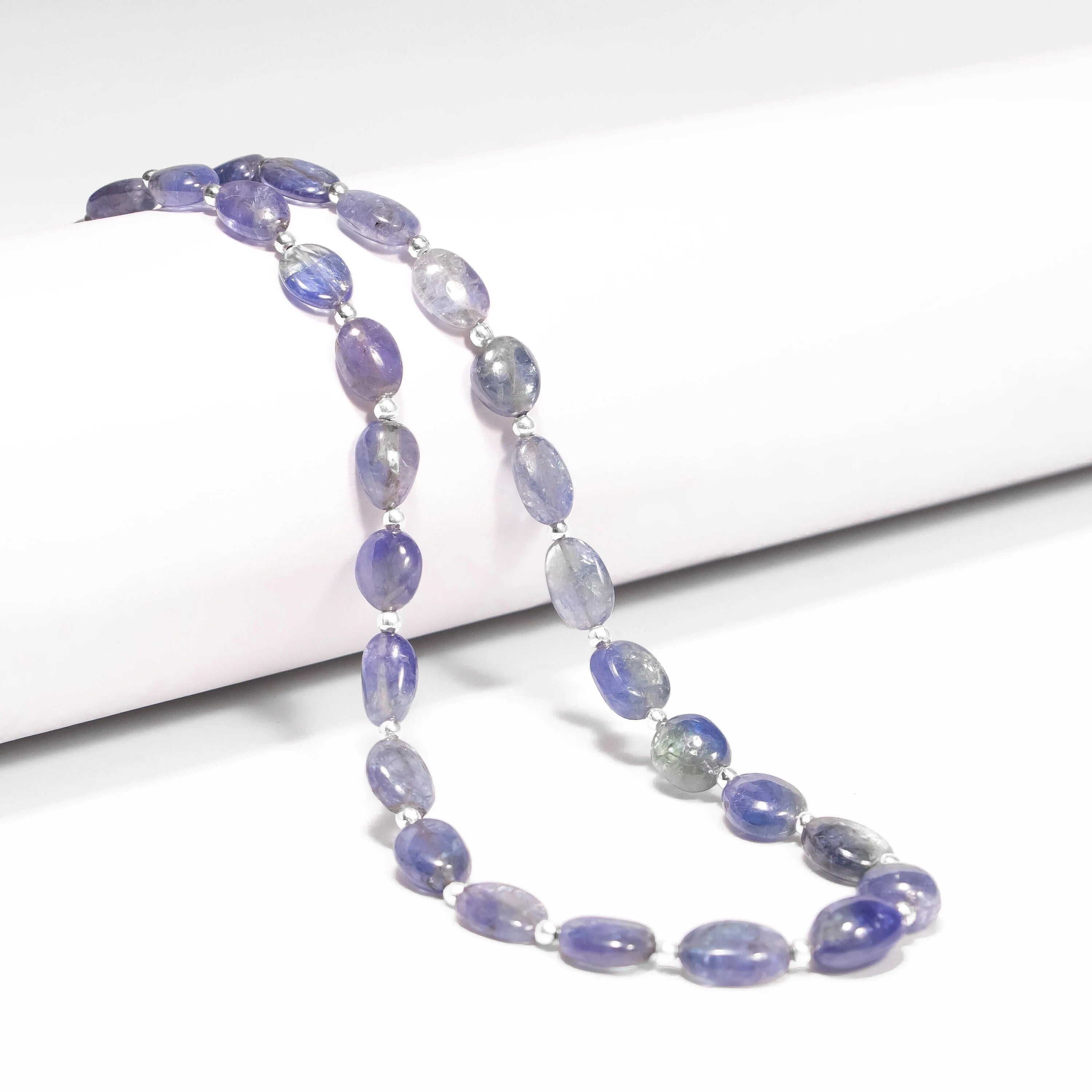 Natural Bi Color Tanzanite Smooth Oval Gemstone Beads, Handmade Beaded Jewelry Maker, SKU2314