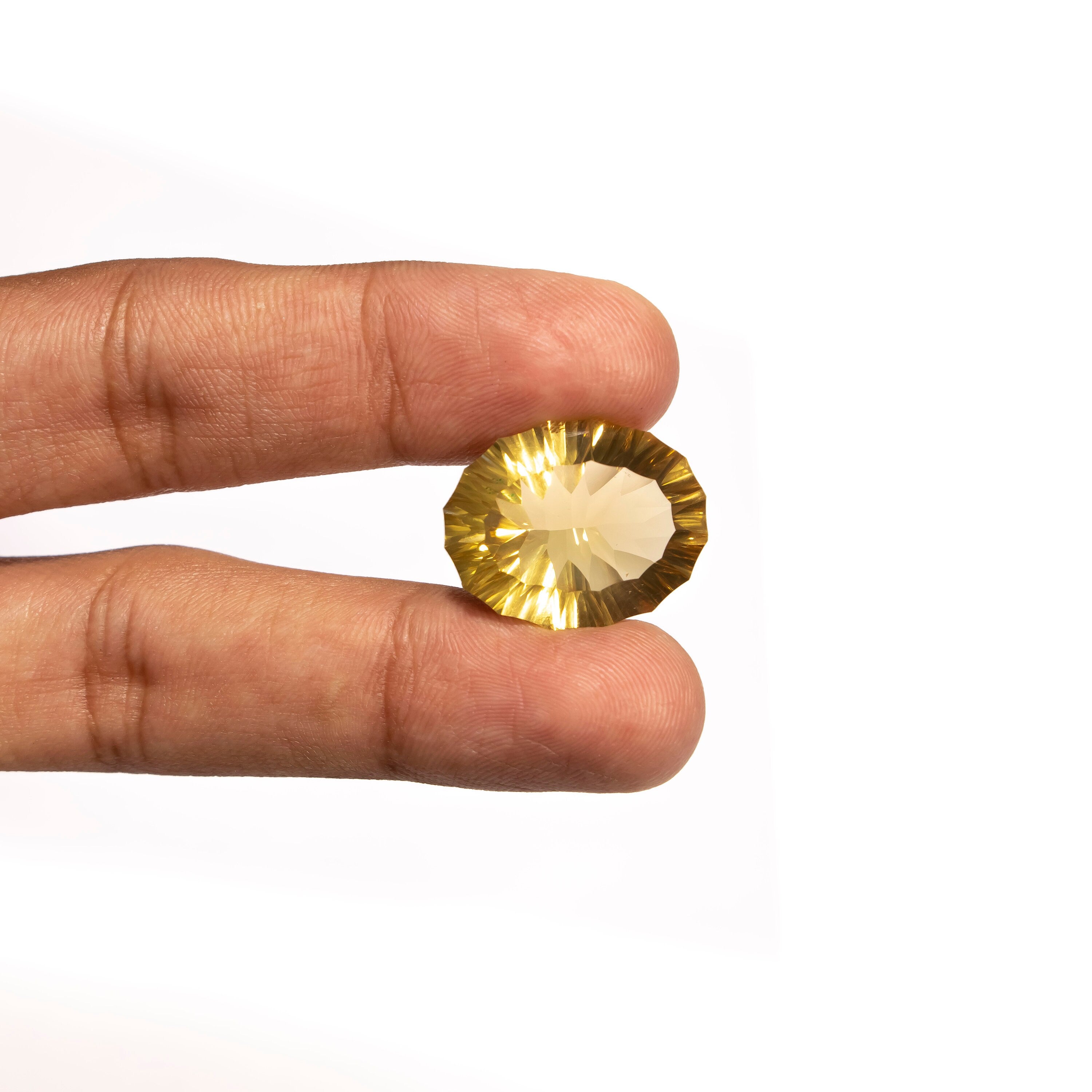 Beer Quartz Faceted Ring Gemstone, Quartz Diamond Cut Stone, SKU2360