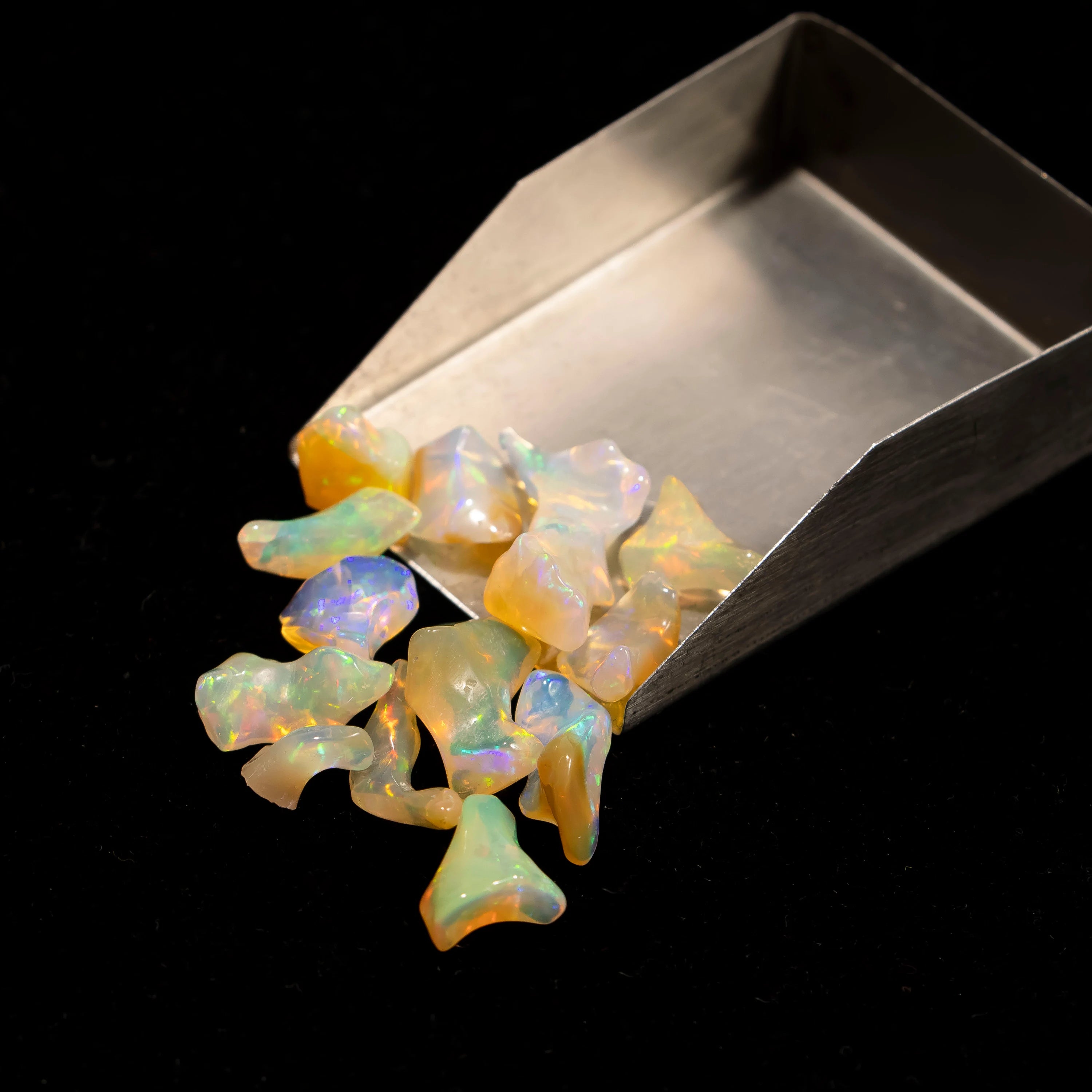 Natural Ethiopian Opal Smooth Unshaped Free Forms Rough Gemstone, 5.5x7 mm To 8x18 mm, 25 Piece, SKU2338