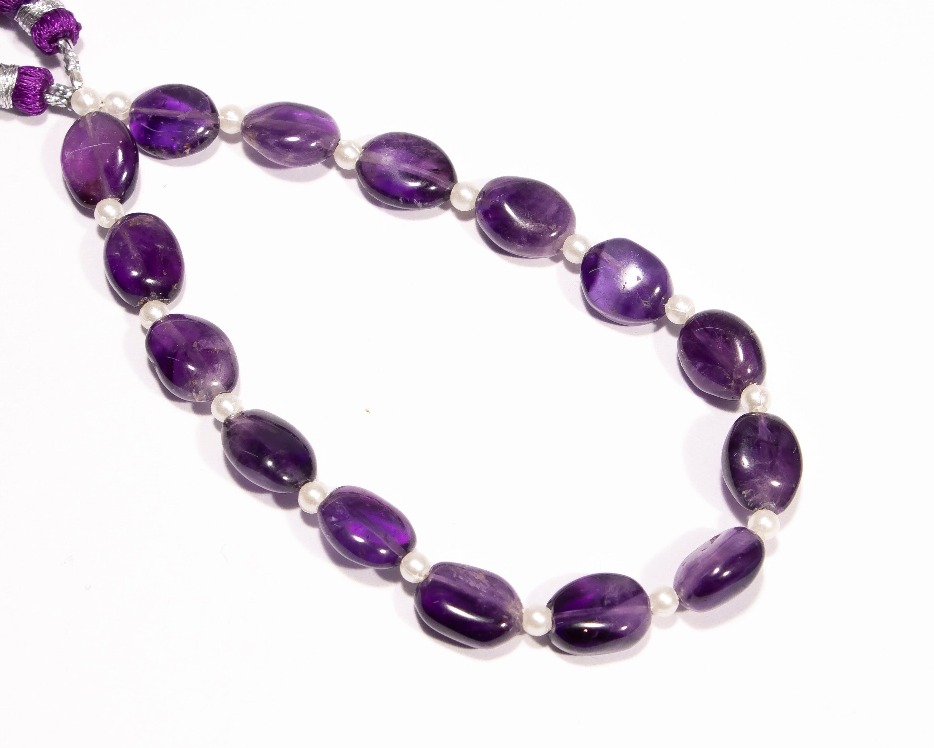 Amethyst Smooth Oval Beads Briolettes, Amethyst Smooth Beads, SKU2347