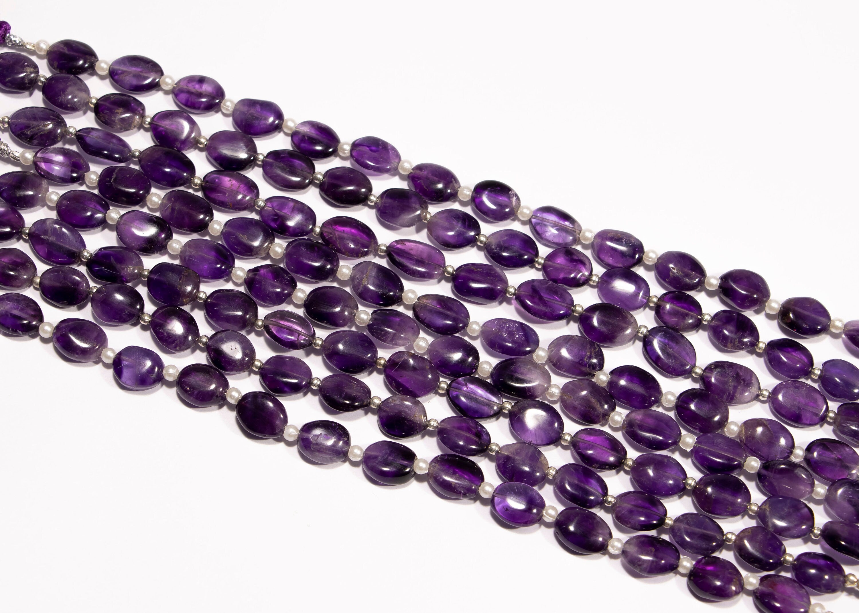 Amethyst Smooth Oval Beads Briolettes, Amethyst Smooth Beads, SKU2347