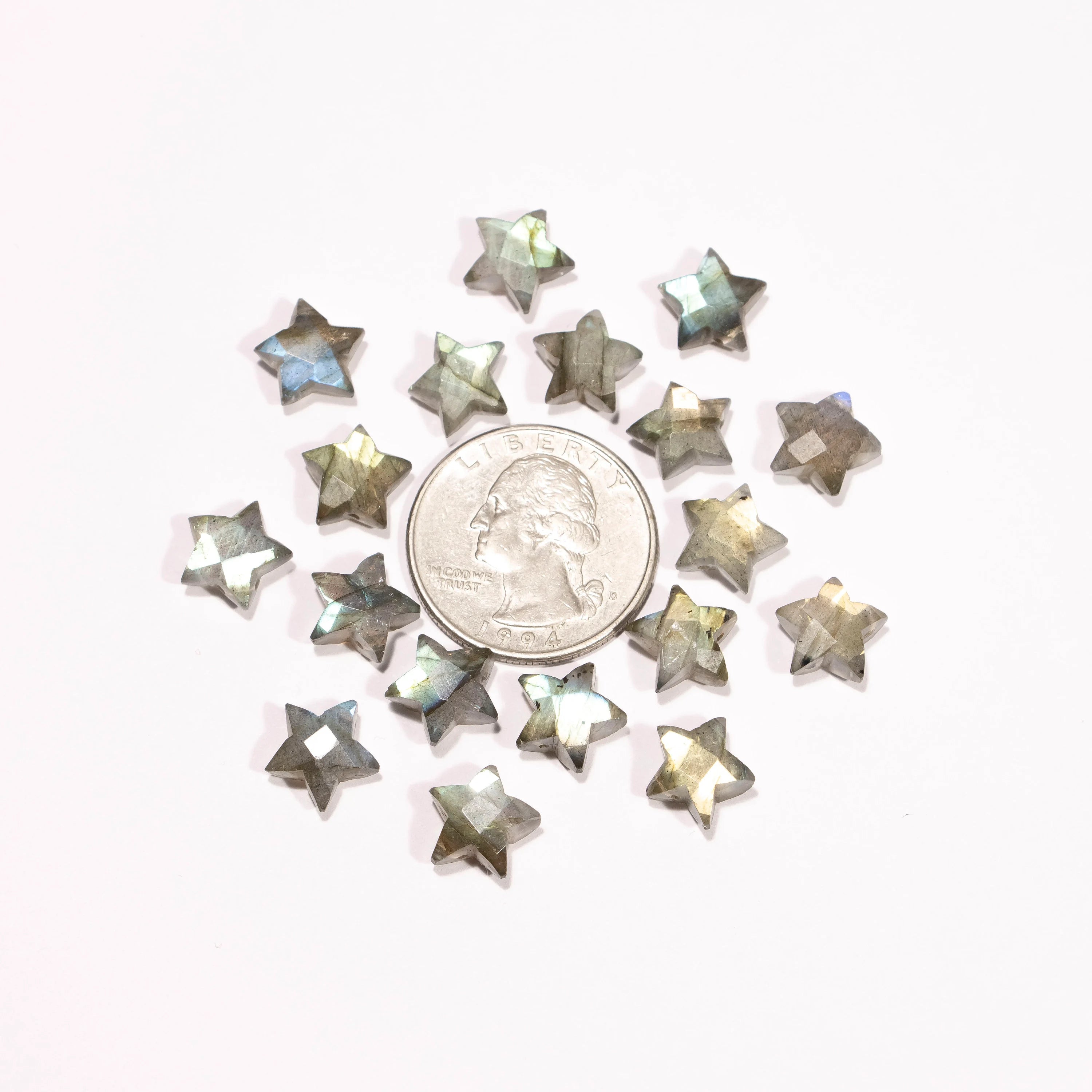 Labradorite Star Beads, Jewelry Making Star Loose Beads, Blue Flash Faceted Star Gemstone, SKU2401