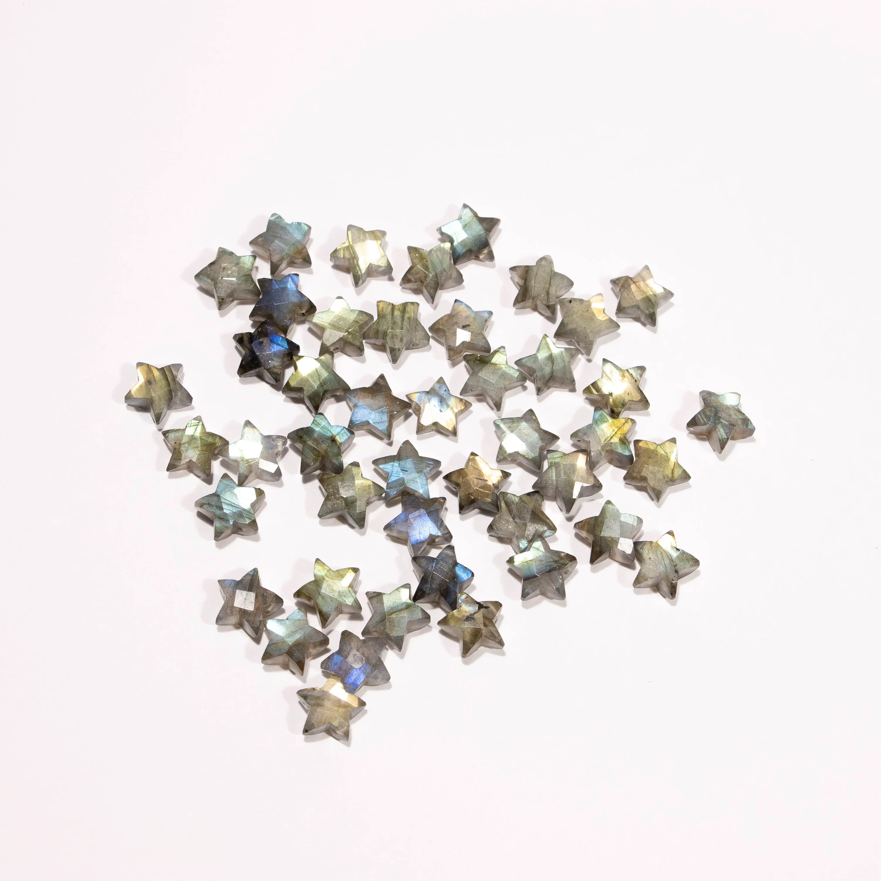 Labradorite Star Beads, Jewelry Making Star Loose Beads, Blue Flash Faceted Star Gemstone, SKU2401