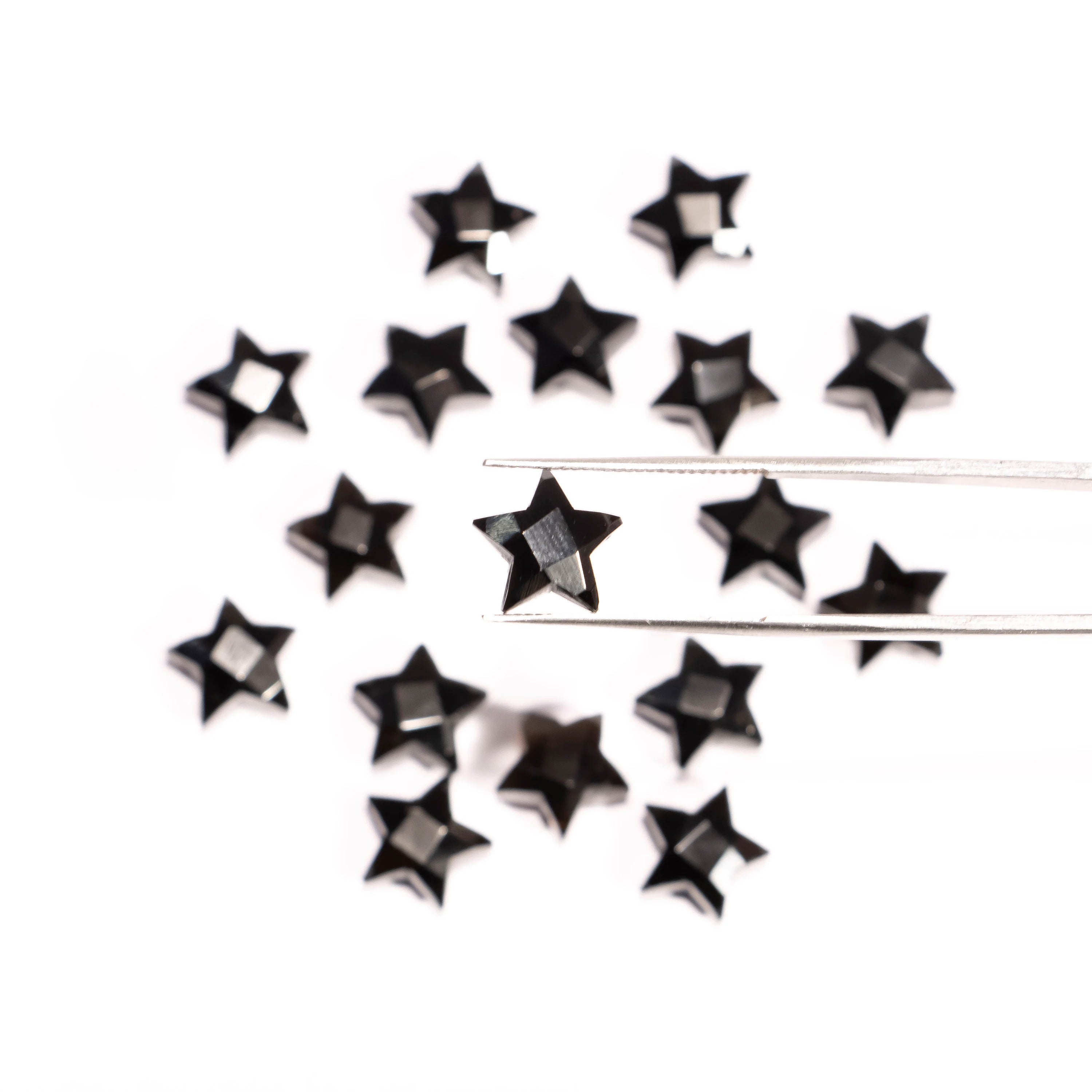 AA Quality Black Onyx Faceted Star Gemstone, Star Onyx Craft Jewelry Making Gemstone, SKU2390