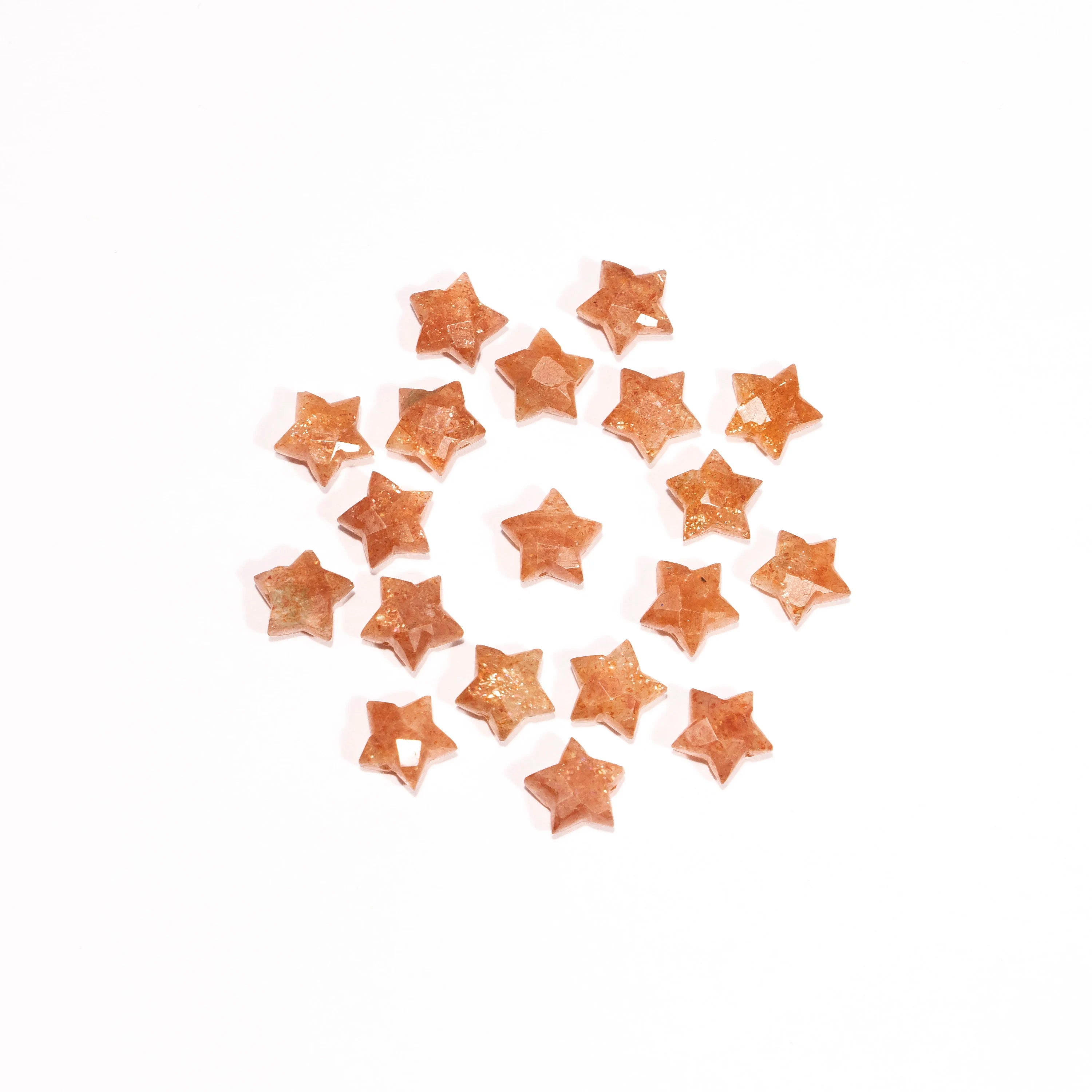 AA Quality Sunstone Faceted Star Gemstone, Sunstone Jewelry Making Gemstone, SKU2395