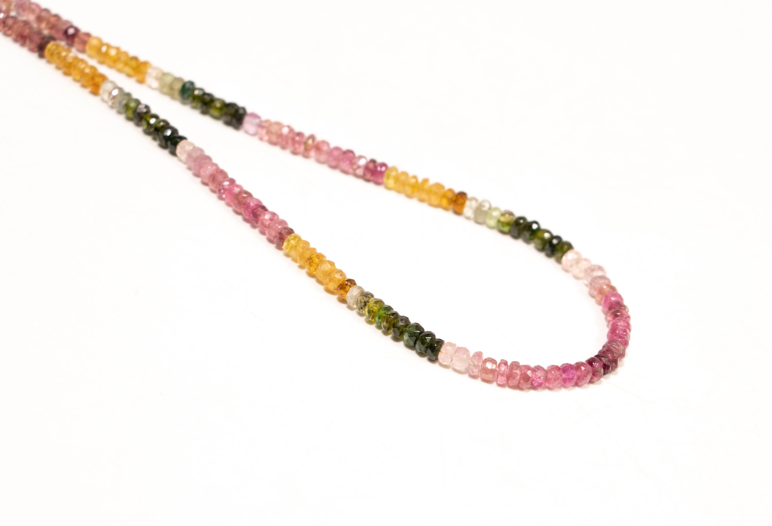 Multi Tourmaline Faceted Rondelle Beads, 3 mm To 4 mm Beads, Tourmaline Gemstone Beads, 18 Inch Strand, SKU2405