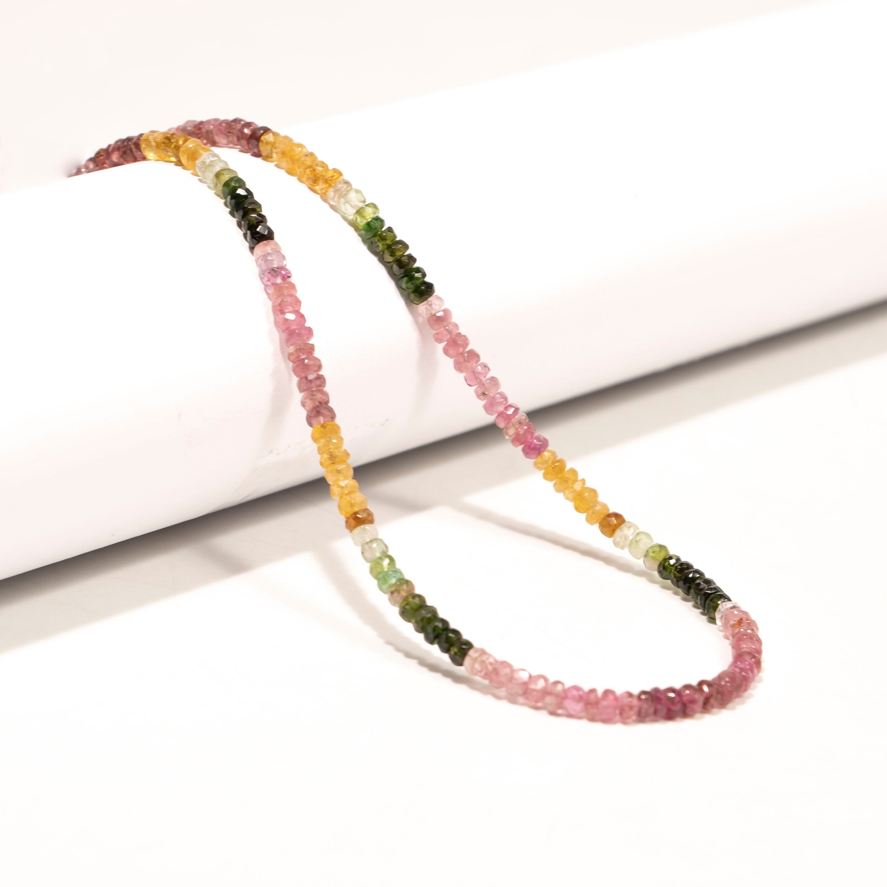 Multi Tourmaline Faceted Rondelle Beads, 3 mm To 4 mm Beads, Tourmaline Gemstone Beads, 18 Inch Strand, SKU2405