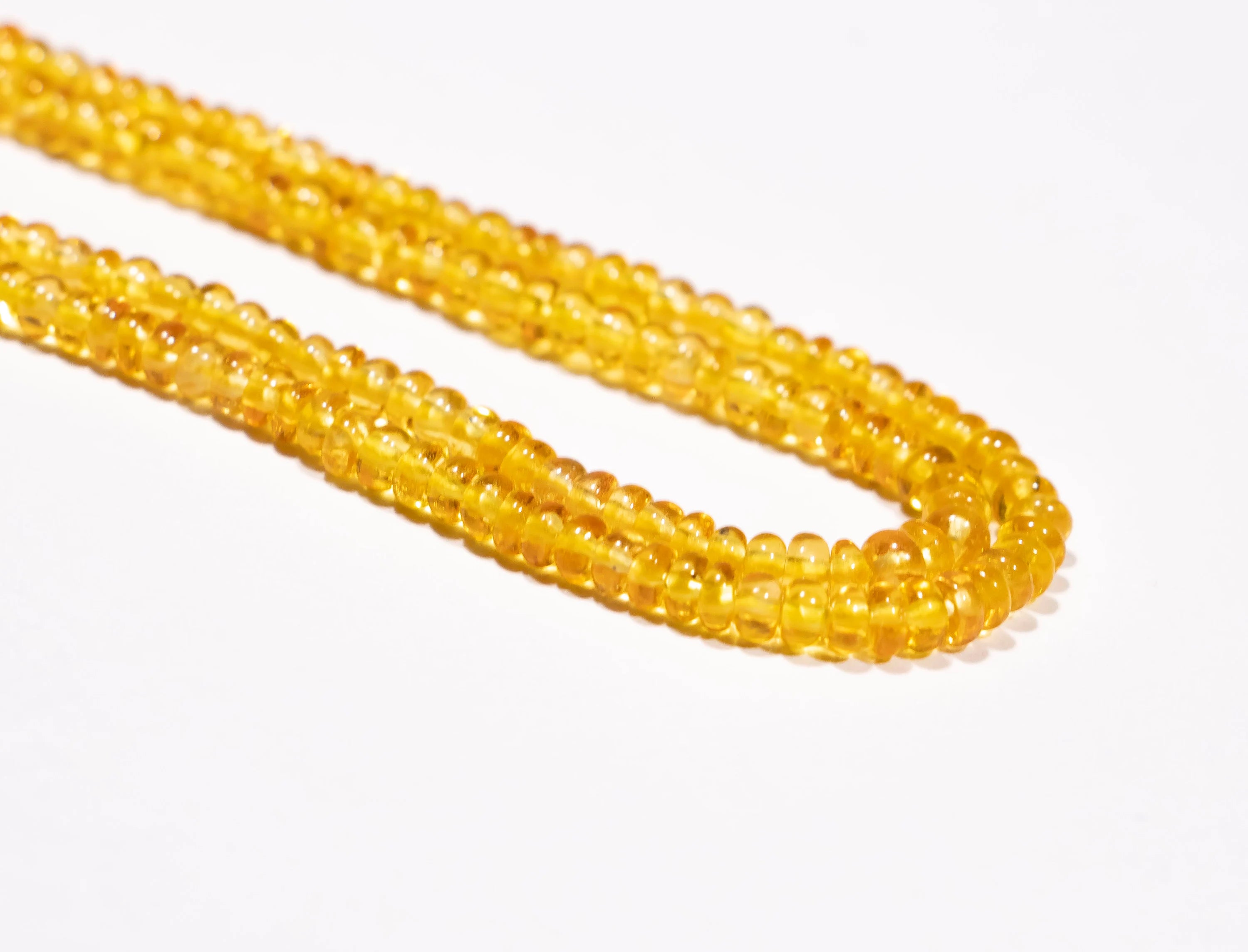 Yellow Songea Sapphire Smooth Rondelle Beads, Natural Sapphire Beads Suppliers, SKU2194