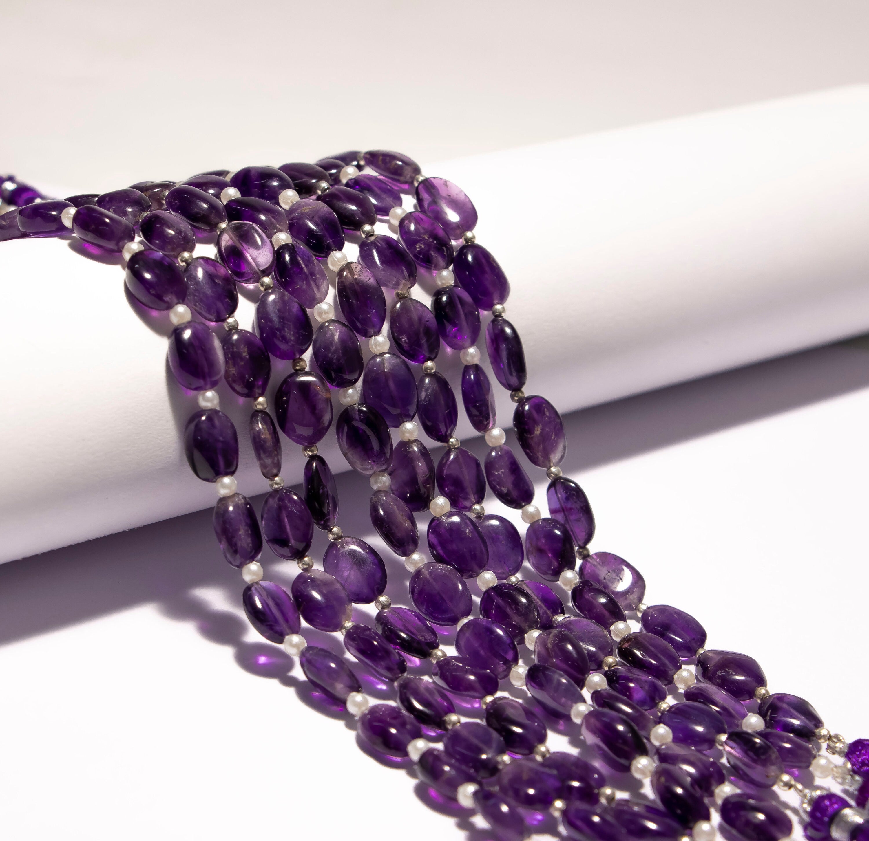 Amethyst Smooth Oval Beads Briolettes, Amethyst Smooth Beads, SKU2347