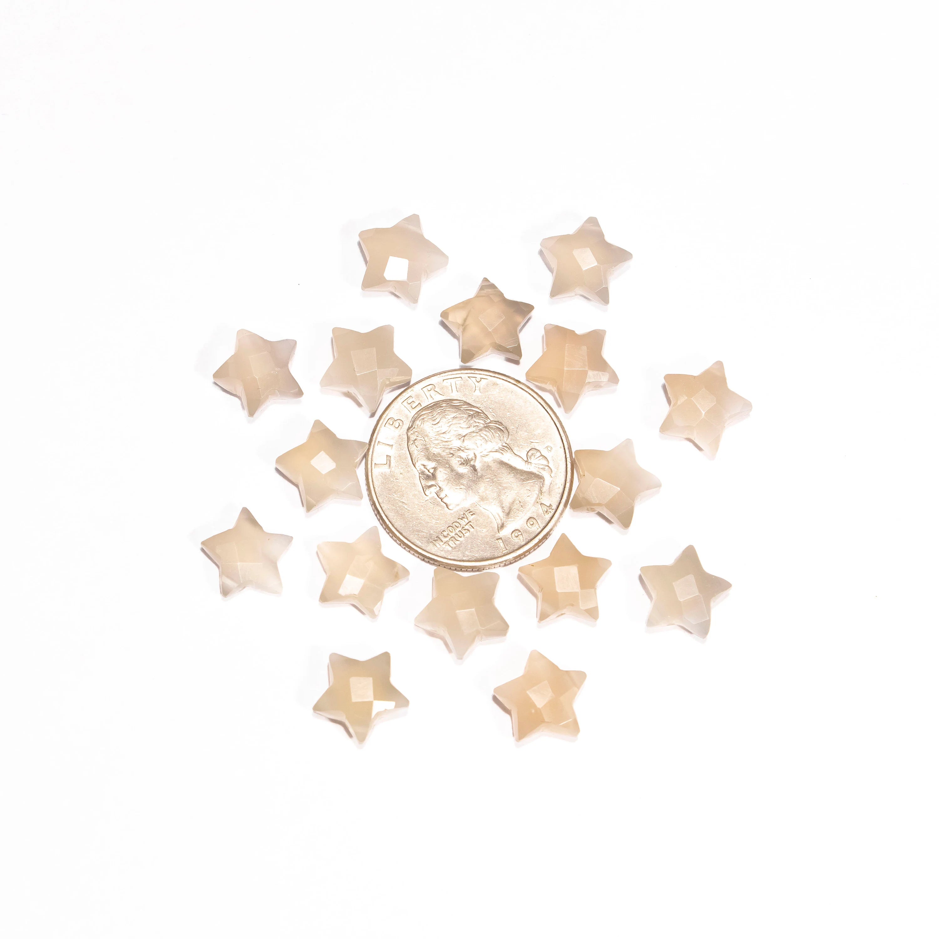 AA Quality Grey Moonstone Faceted Star Gemstone, Moonstone Star stone, SKU2391