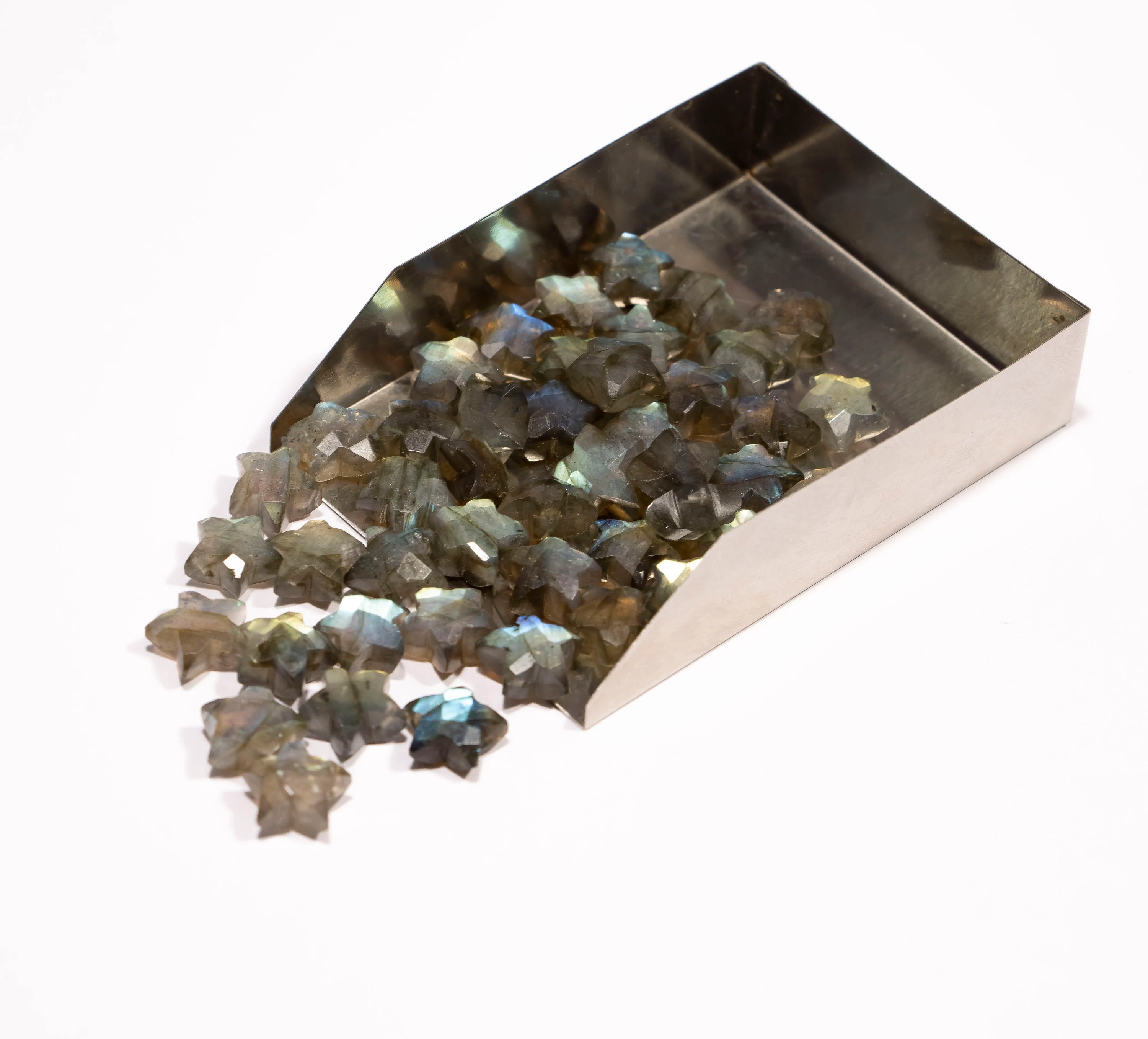 Labradorite Star Beads, Jewelry Making Star Loose Beads, Blue Flash Faceted Star Gemstone, SKU2401