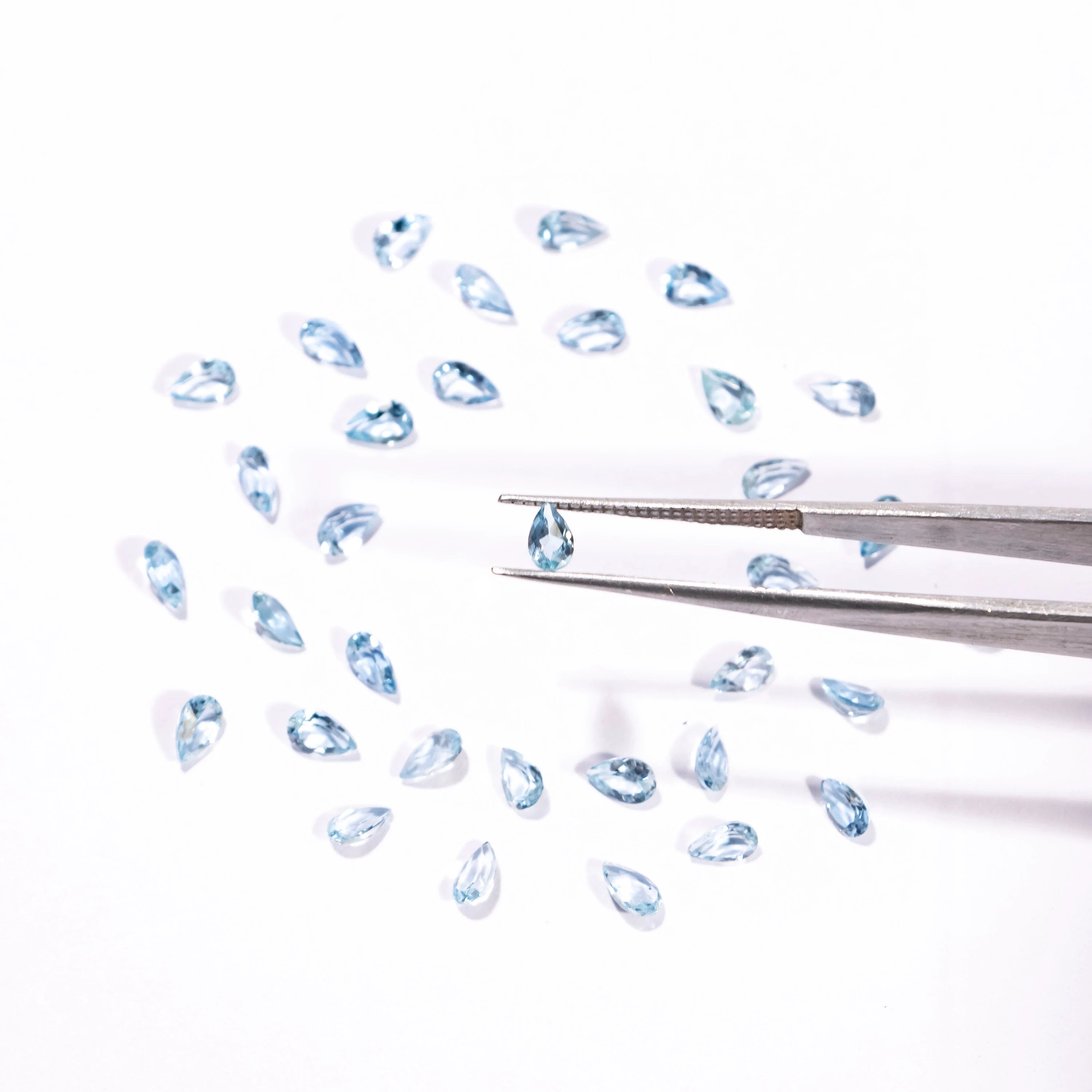 AAA Quality Aquamarine Faceted Pear Cut Stone, Natural Aquamarine Loose Gemstone 3x5 mm, SKU2345