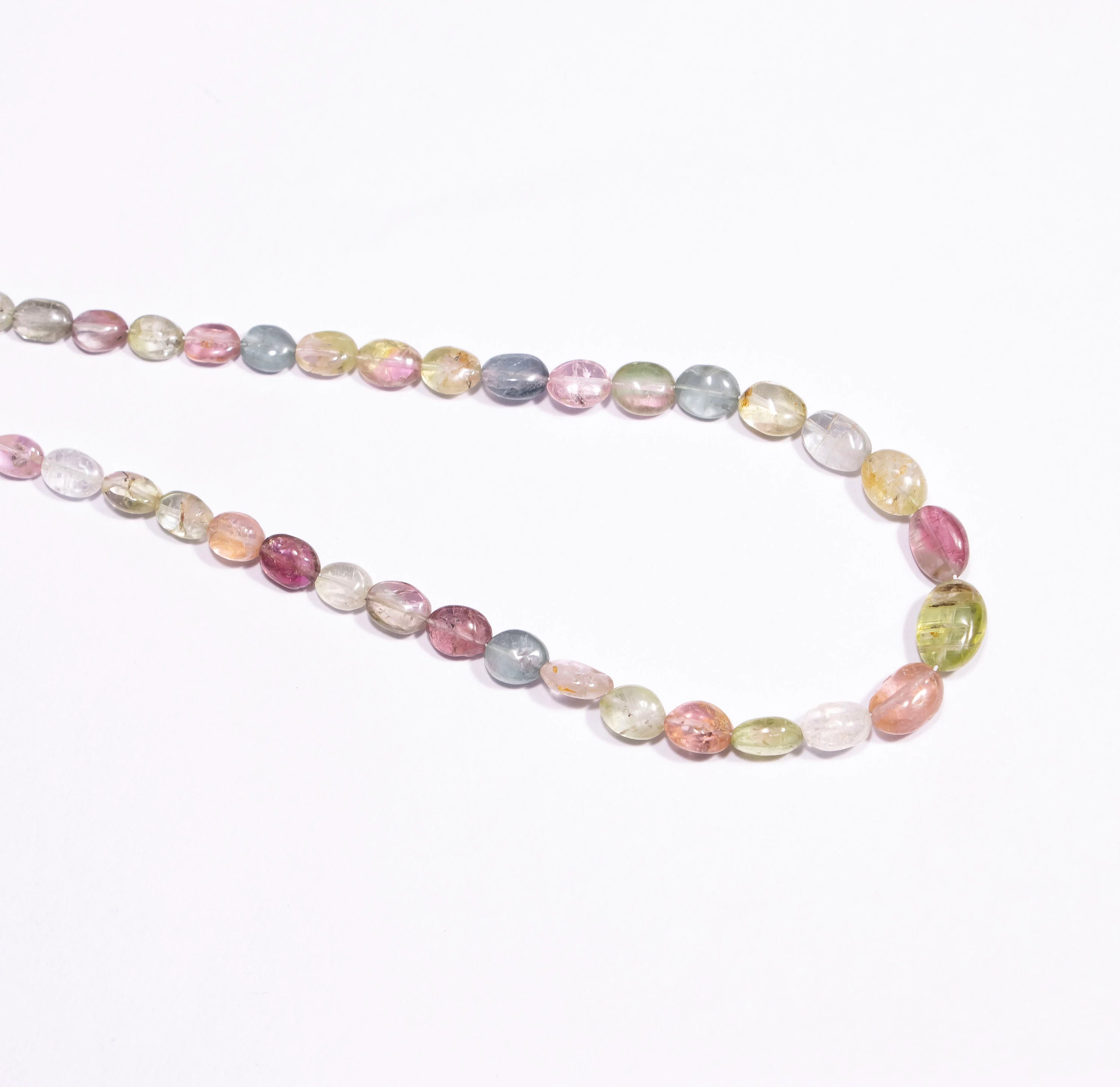 Multi Tourmaline Plain Oval Beads, Handmade Gemstone Beads, Unique Tourmaline Jewelry, SKU2422