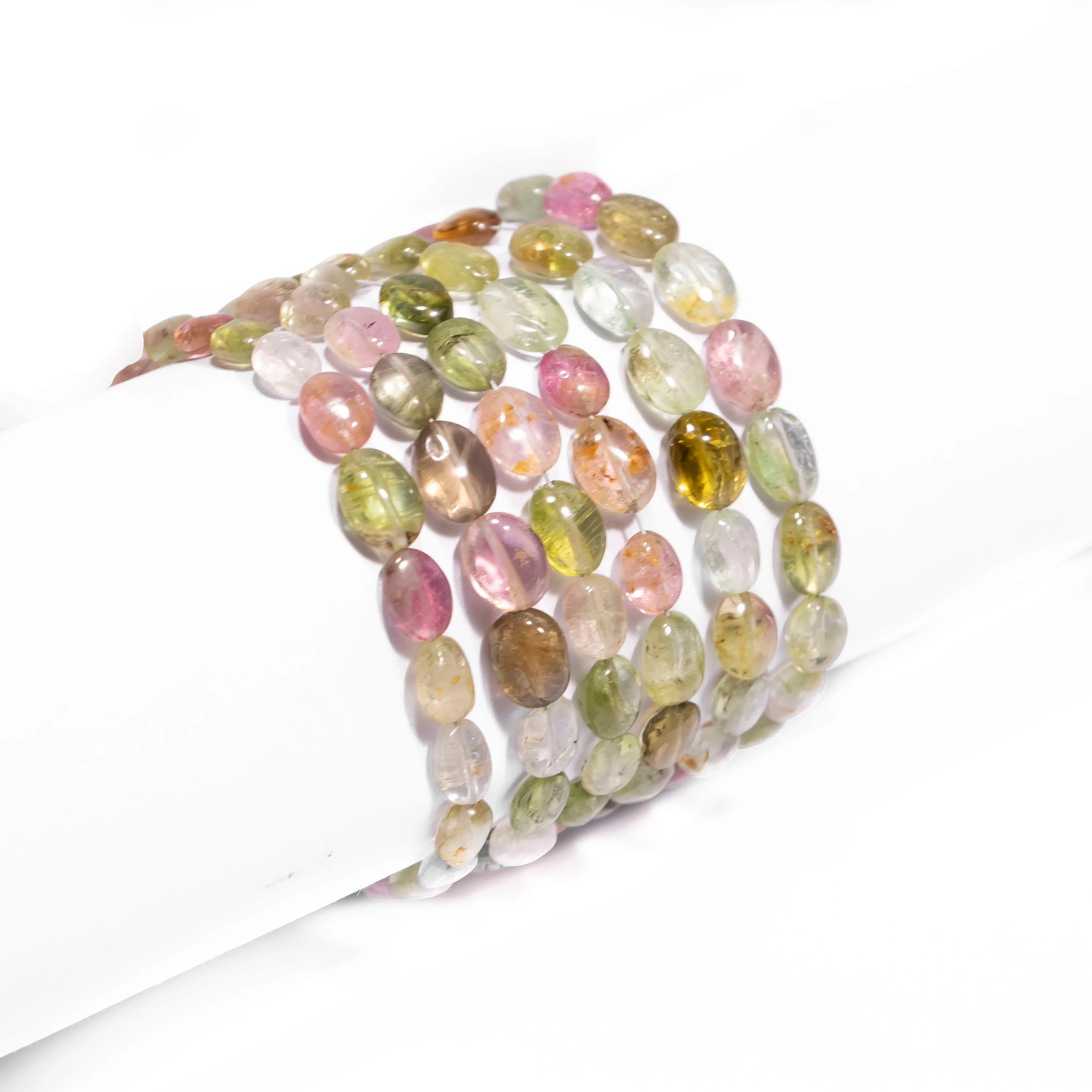 Multi Tourmaline Plain Oval Beads, Handmade Gemstone Beads, Unique Tourmaline Jewelry, SKU2422