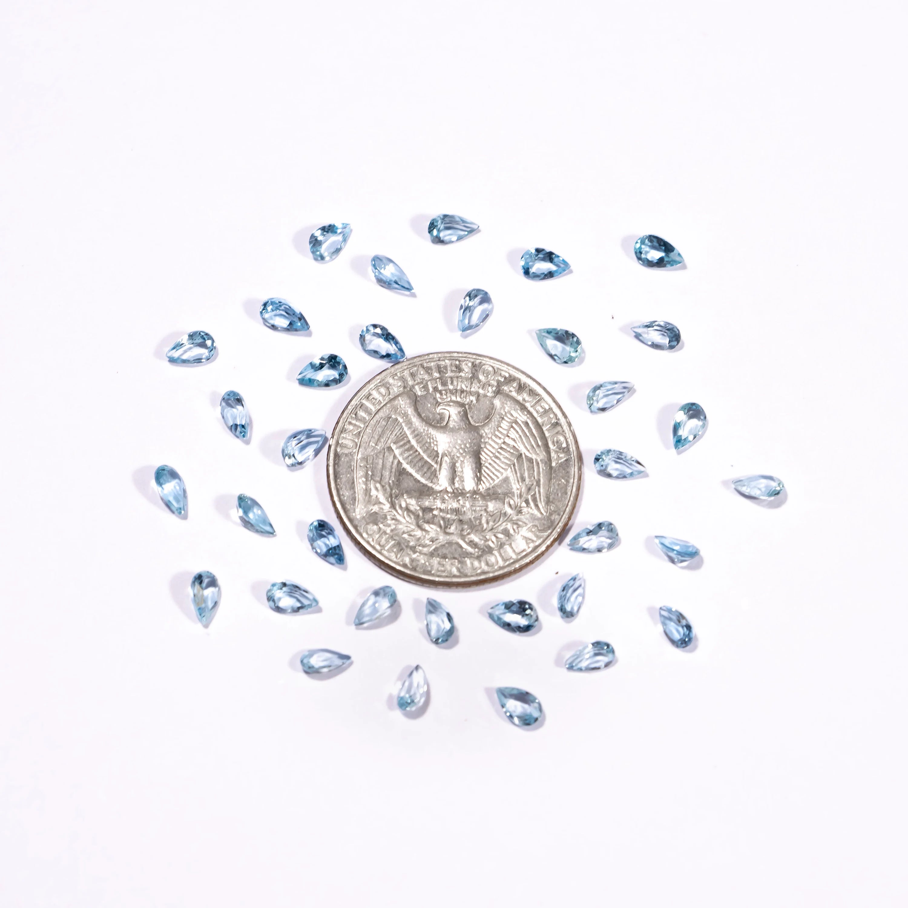 AAA Quality Aquamarine Faceted Pear Cut Stone, Natural Aquamarine Loose Gemstone 3x5 mm, SKU2345