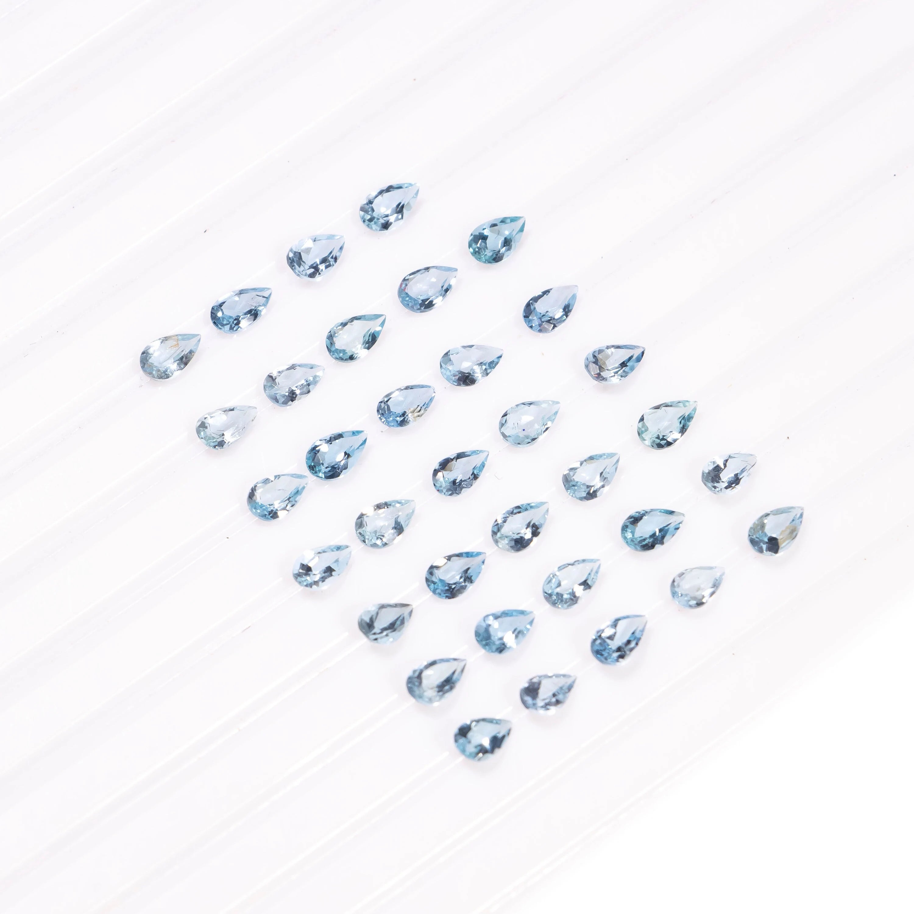 AAA Quality Aquamarine Faceted Pear Cut Stone, Natural Aquamarine Loose Gemstone 3x5 mm, SKU2345