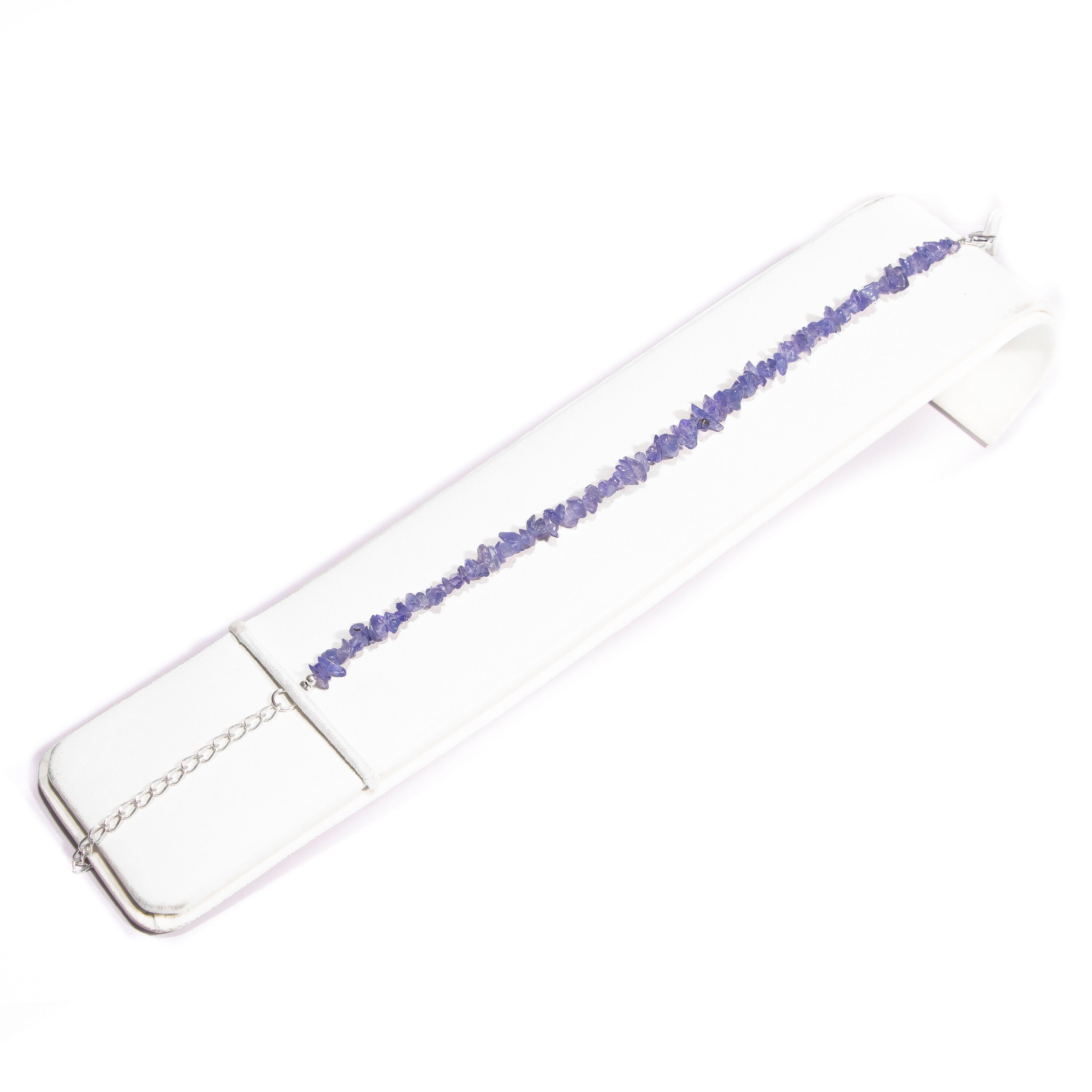 Tanzanite Smooth Uncut Beads Bracelet, 3 mm - 5 mm, SKU2438