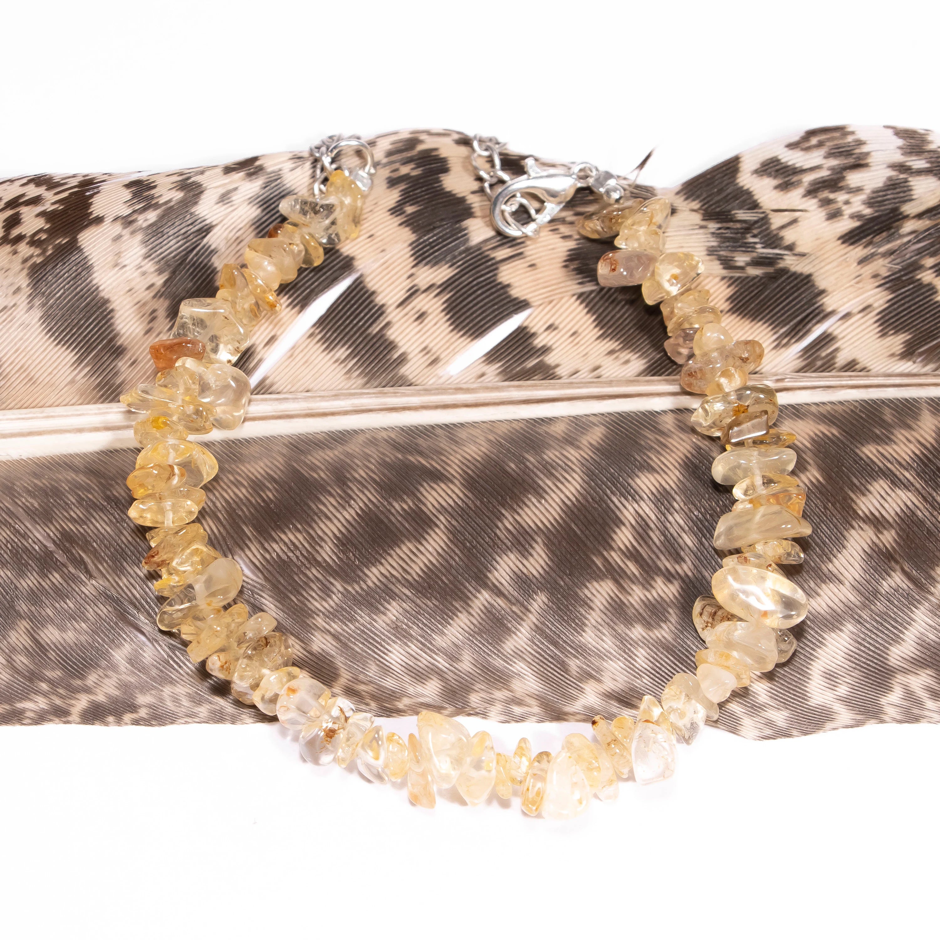 Citrine Smooth Uncut Beads Bracelet, 4mm - 6mm, SKU2439