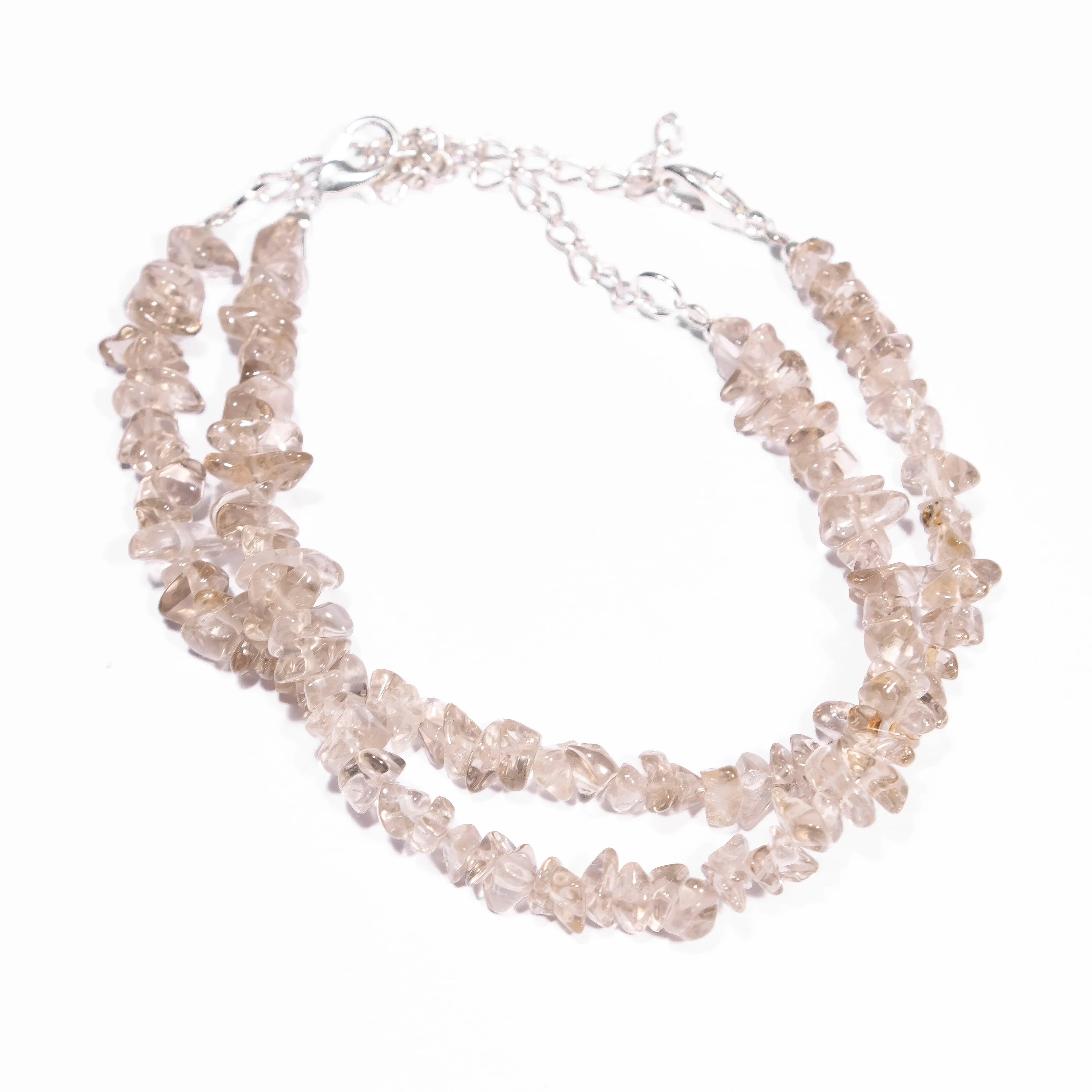 Smoky Quartz Smooth Uncut Beads Bracelet, 4 mm - 6 mm, SKU2442
