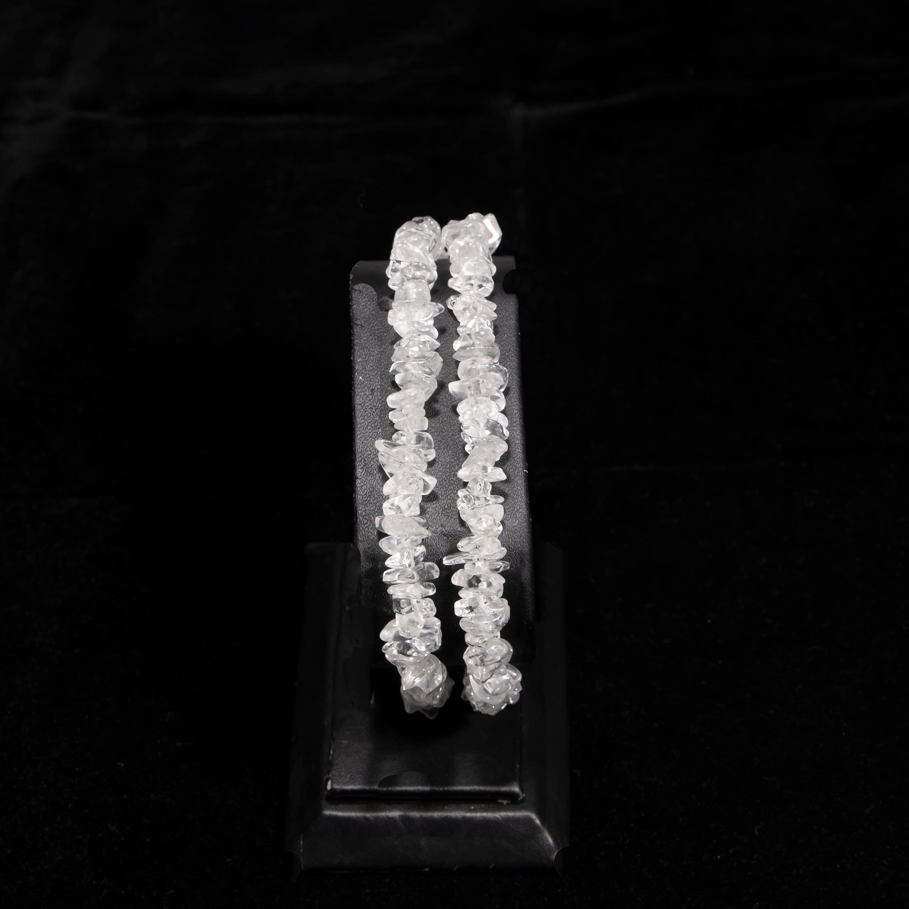 Crystal Quartz Smooth Uncut Beads Bracelets, Crystal Quartz Bracelet, 4 mm - 6 mm, SKU2444