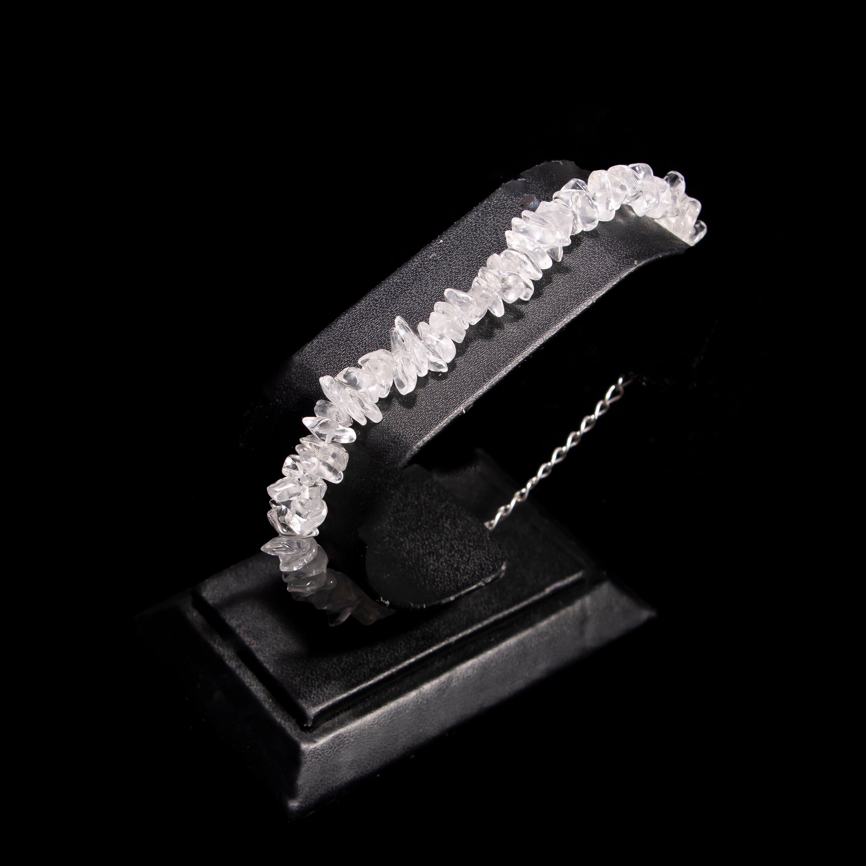 Crystal Quartz Smooth Uncut Beads Bracelets, Crystal Quartz Bracelet, 4 mm - 6 mm, SKU2444