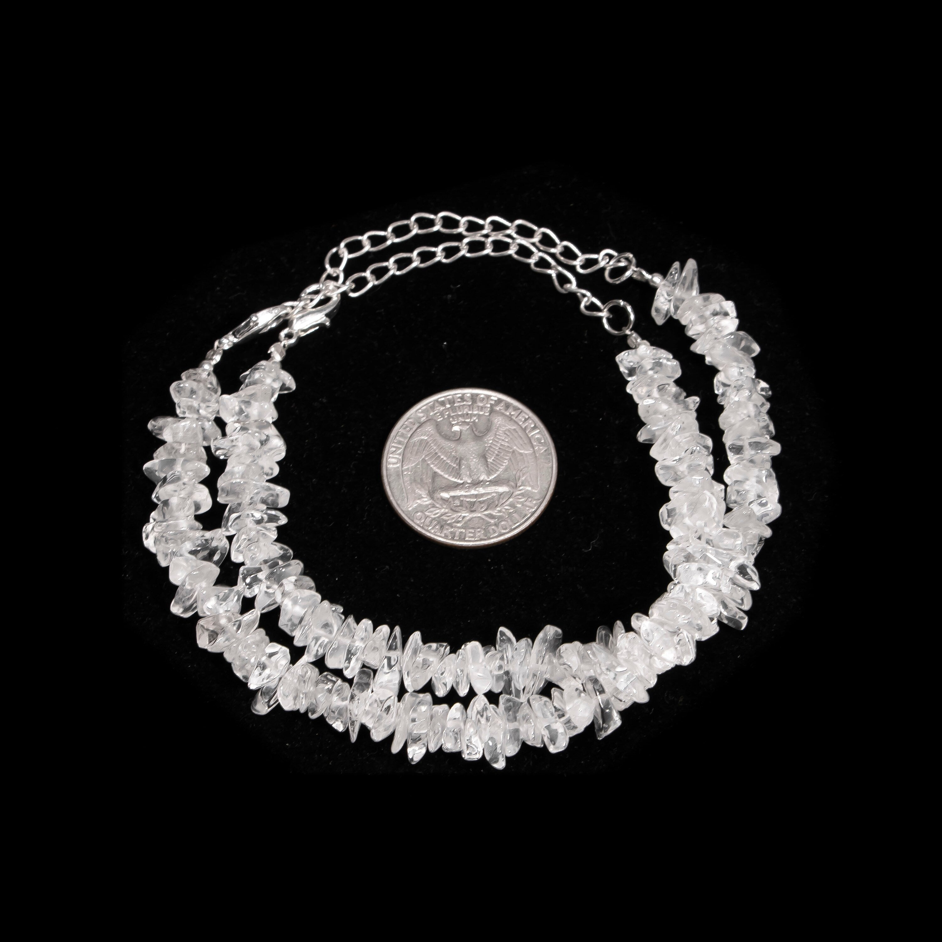 Crystal Quartz Smooth Uncut Beads Bracelets, Crystal Quartz Bracelet, 4 mm - 6 mm, SKU2444