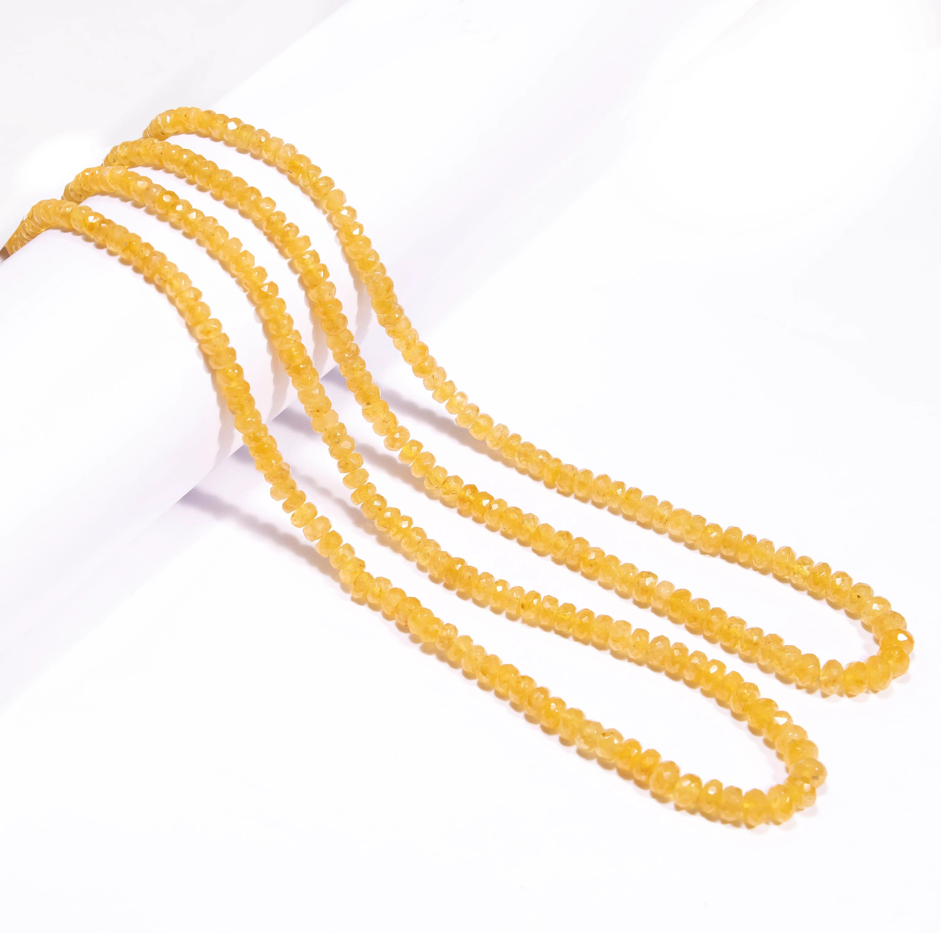 AA Quality Yellow Aquamarine Heliodor Faceted Beads, 3.5 mm To 6 mm Beads, SKU2410
