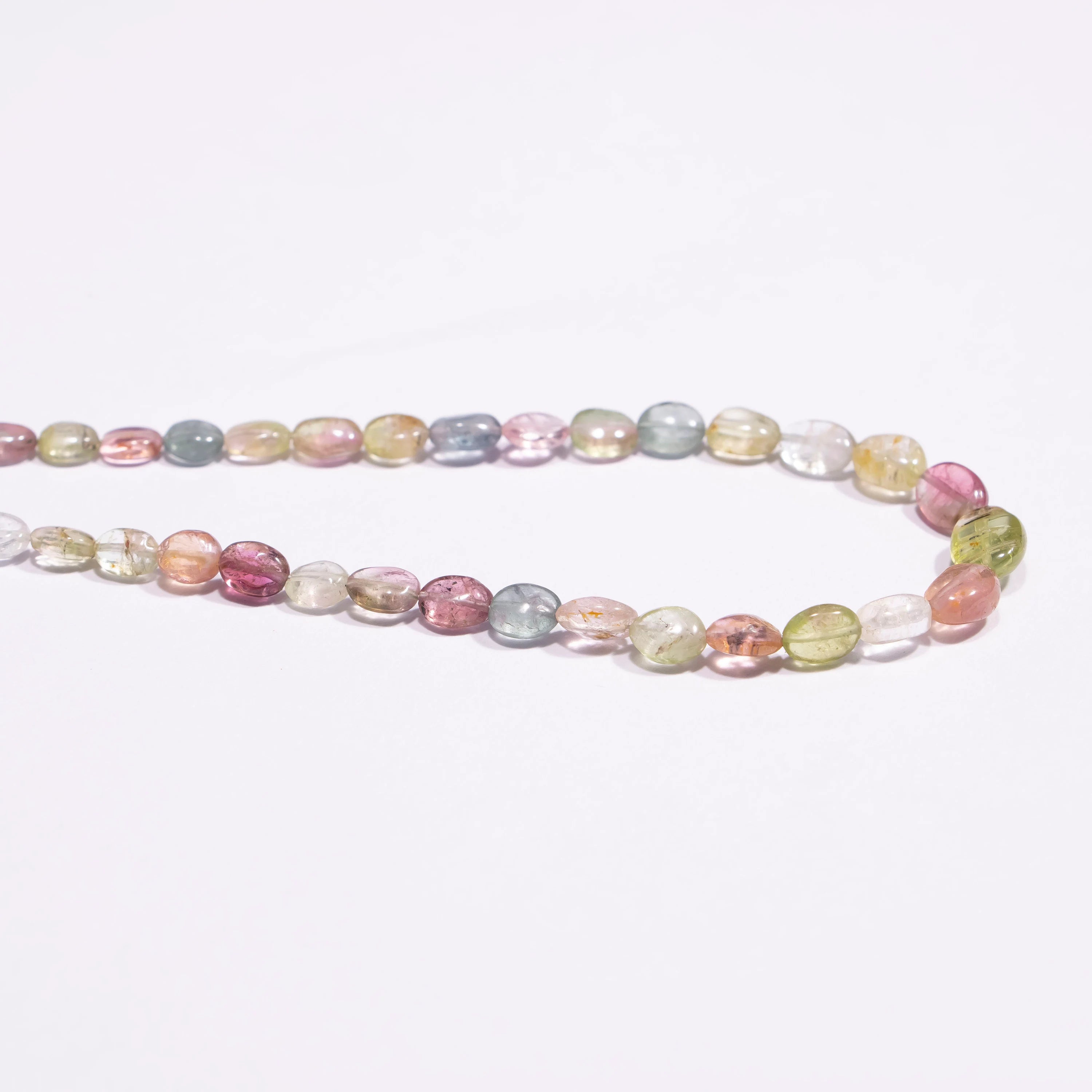 Multi Tourmaline Plain Oval Beads, Handmade Gemstone Beads, Unique Tourmaline Jewelry, SKU2422