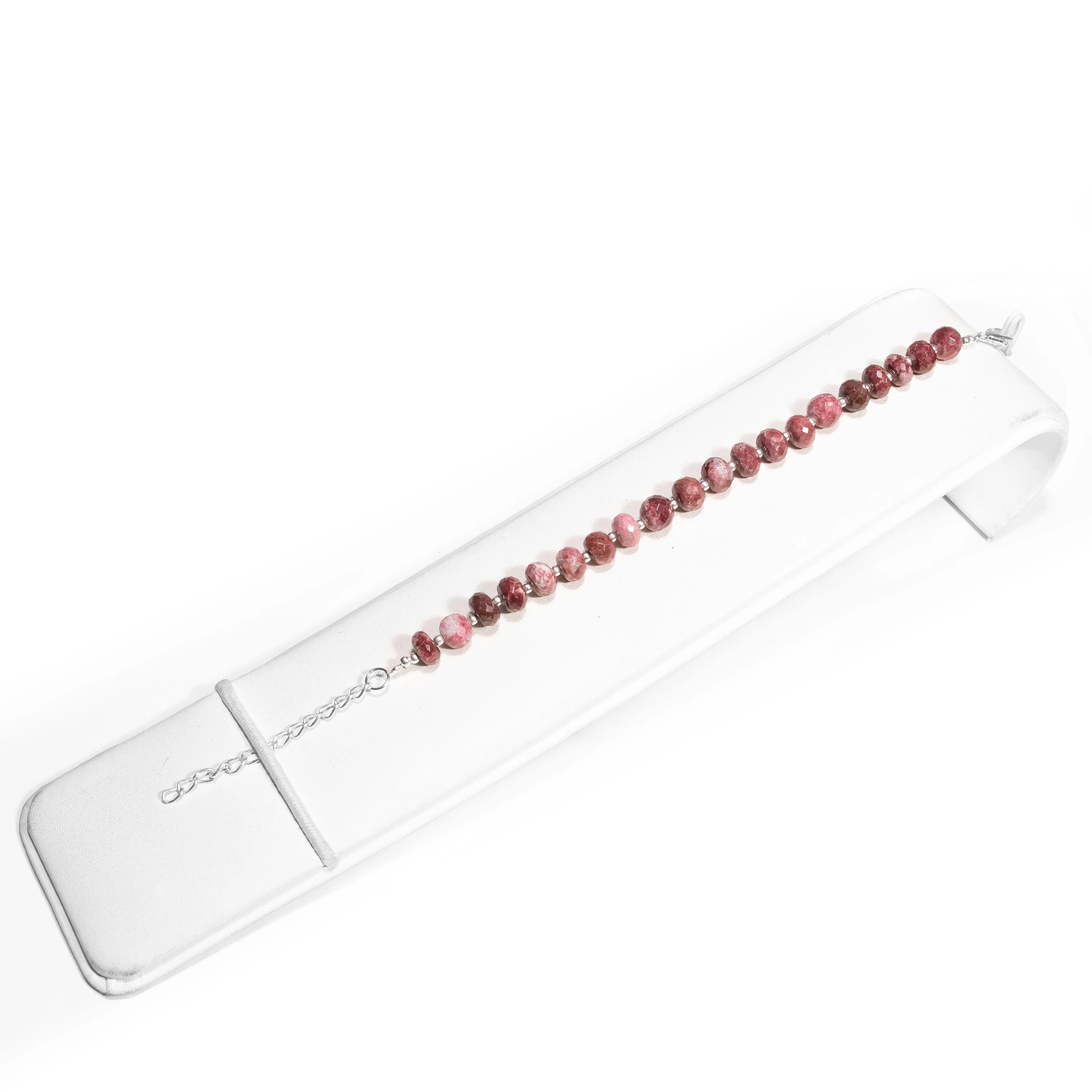 Natural Pink Thulite Faceted Rondelle Bracelet, SKU2429