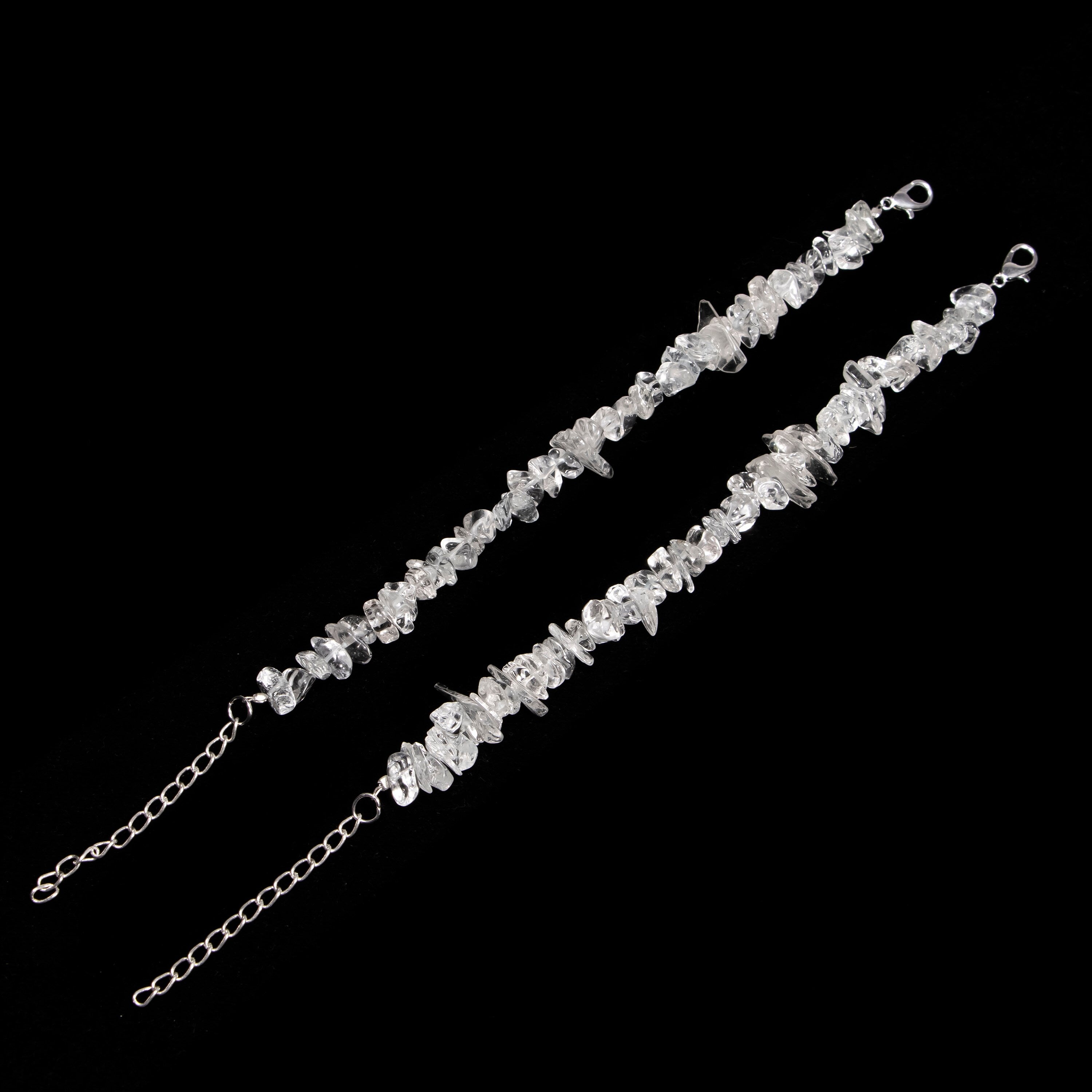 White Topaz Smooth Uncut Beads Bracelet, 4 mm - 6 mm, SKU2433