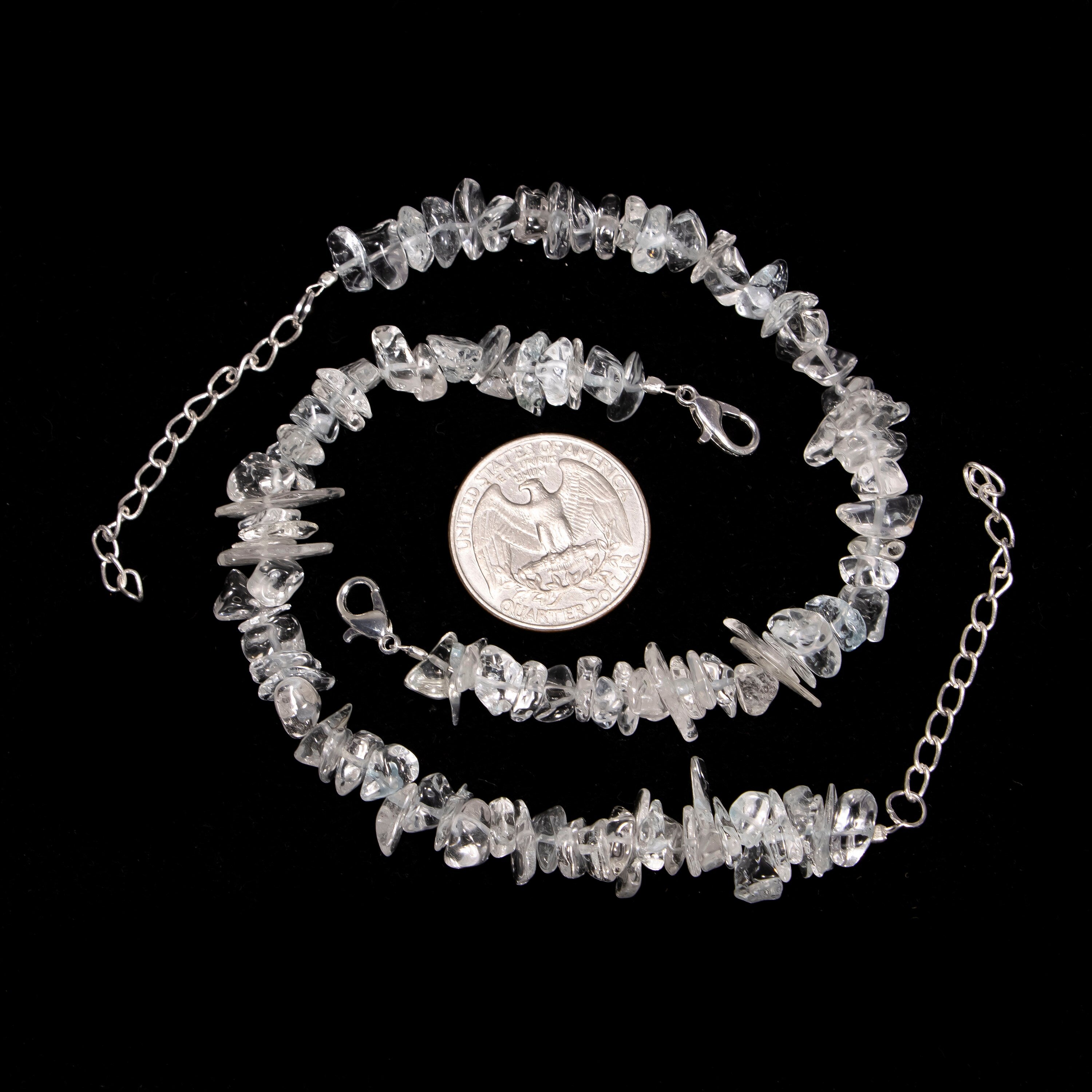White Topaz Smooth Uncut Beads Bracelet, 4 mm - 6 mm, SKU2433