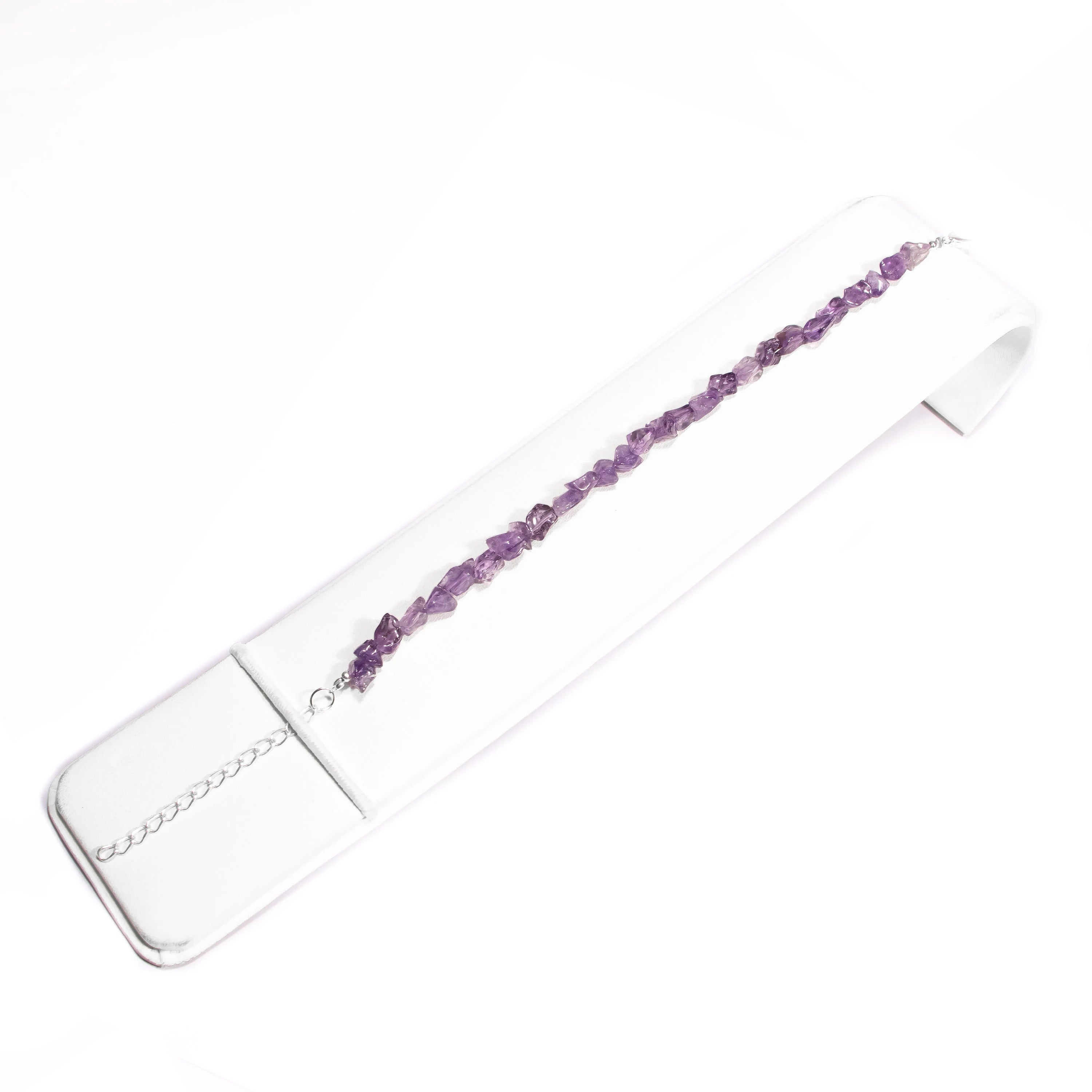 Amethyst Smooth Nuggets Beads Bracelet, 5x5 mm to 5.5x6 mm, SKU2434