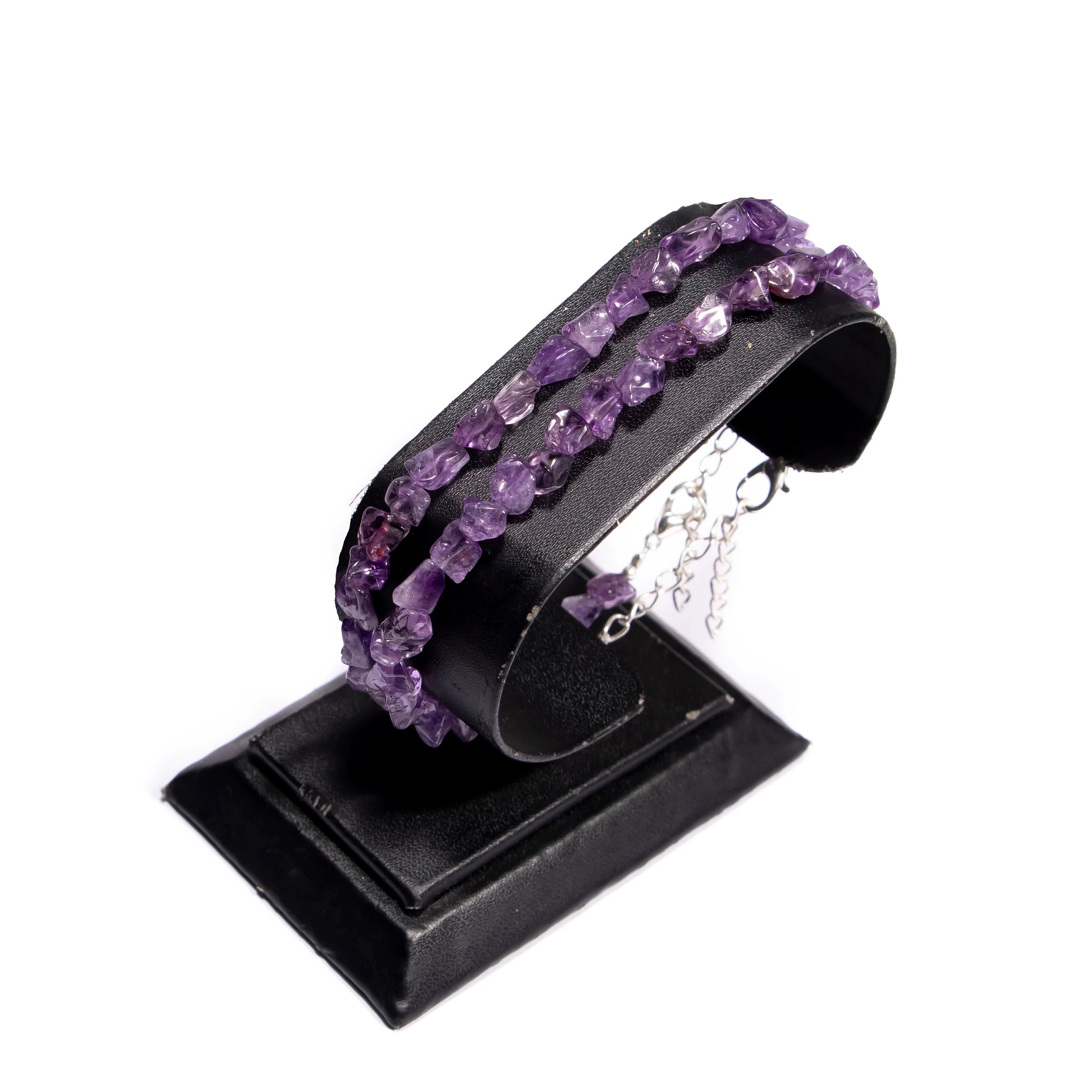 Amethyst Smooth Nuggets Beads Bracelet, 5x5 mm to 5.5x6 mm, SKU2434