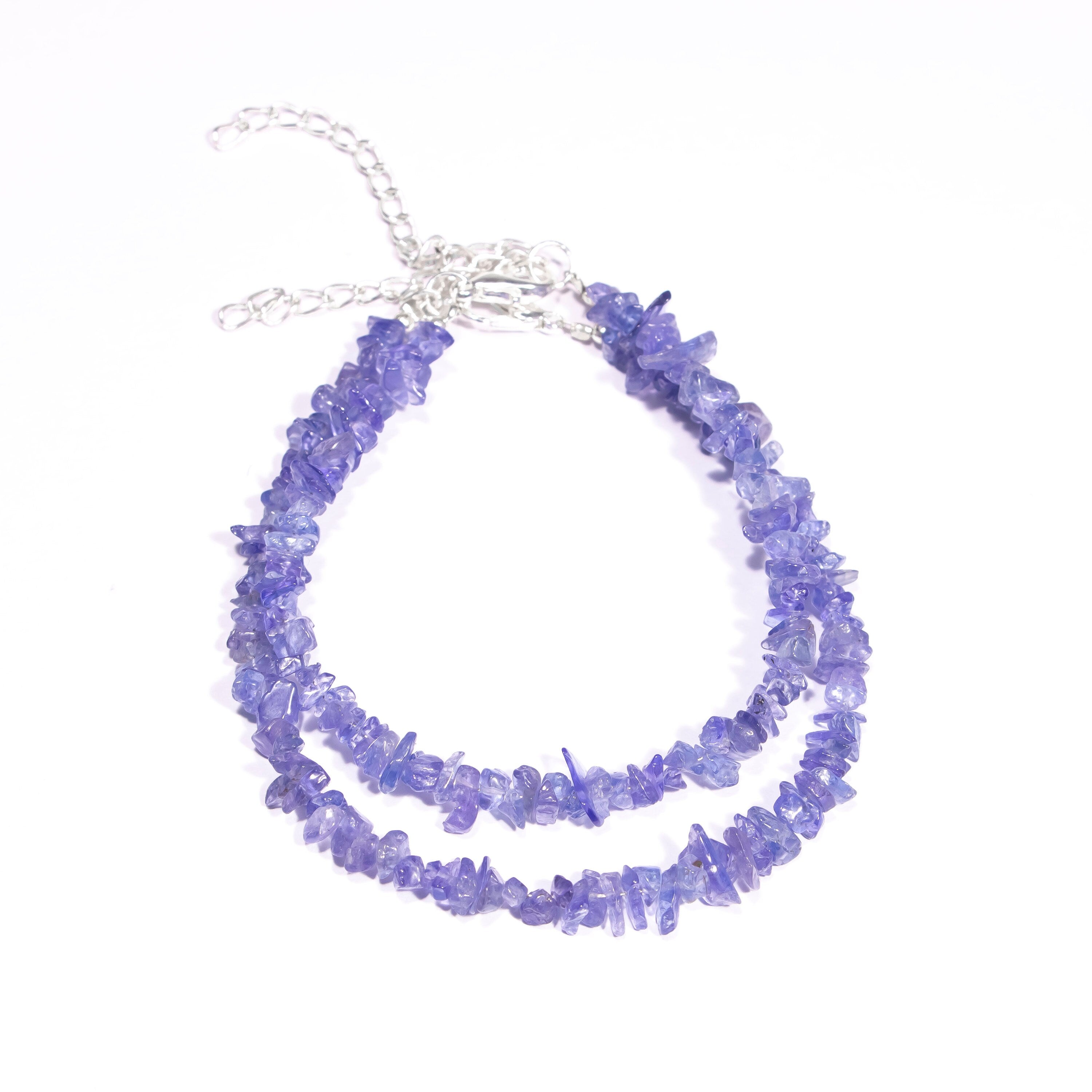 Tanzanite Smooth Uncut Beads Bracelet, 3 mm - 5 mm, SKU2438