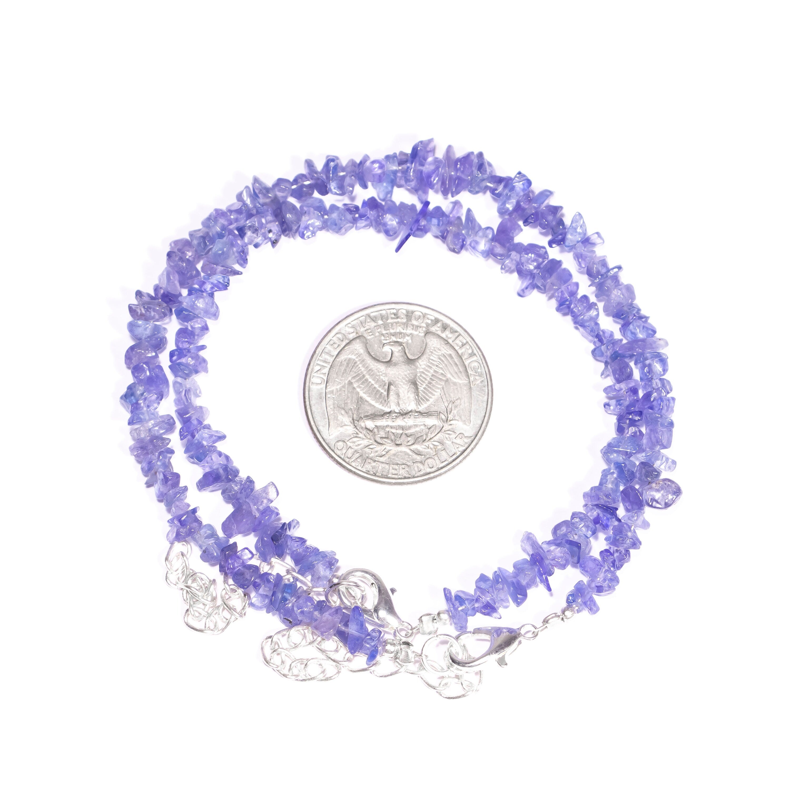 Tanzanite Smooth Uncut Beads Bracelet, 3 mm - 5 mm, SKU2438