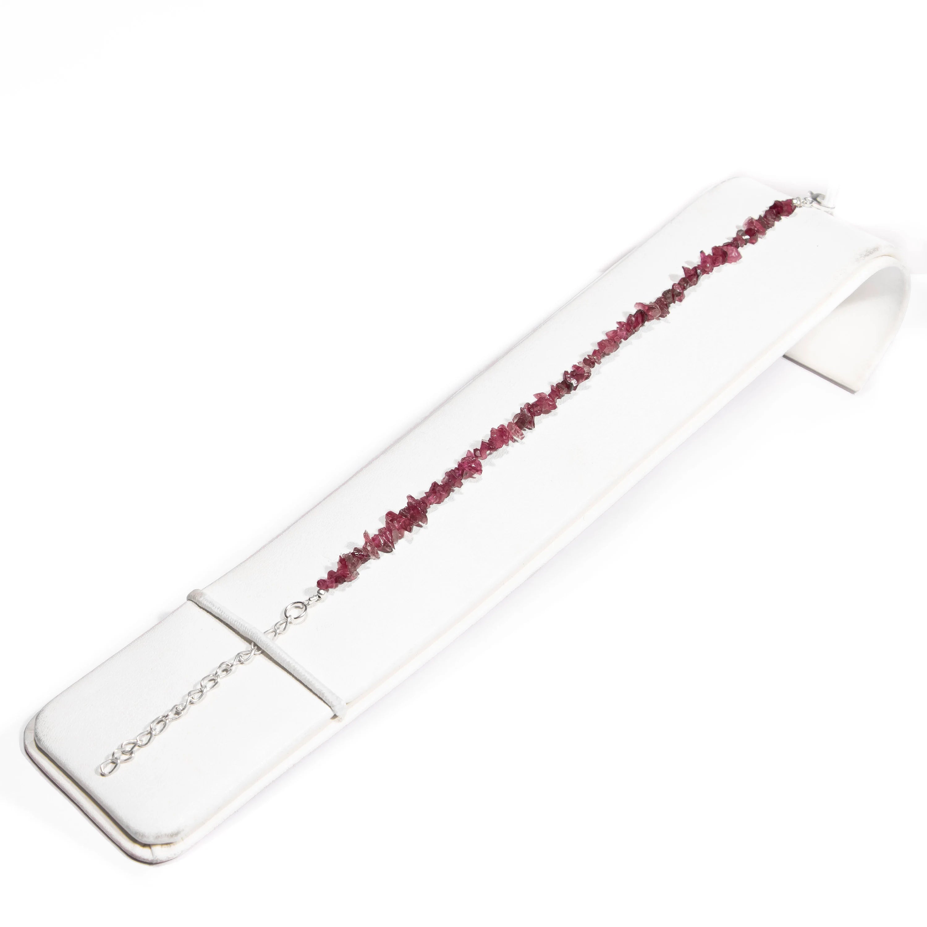 Rubelite Tourmaline Uncut Beads Bracelet, 3 mm - 4 mm, SKU2440