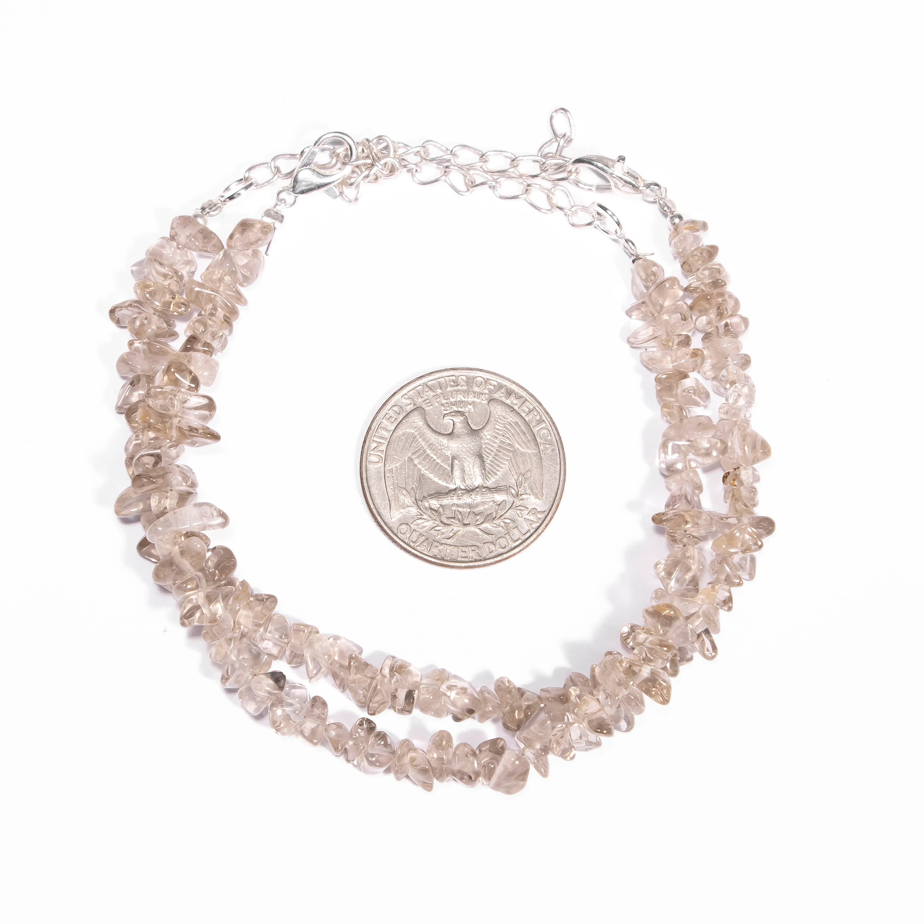 Smoky Quartz Smooth Uncut Beads Bracelet, 4 mm - 6 mm, SKU2442