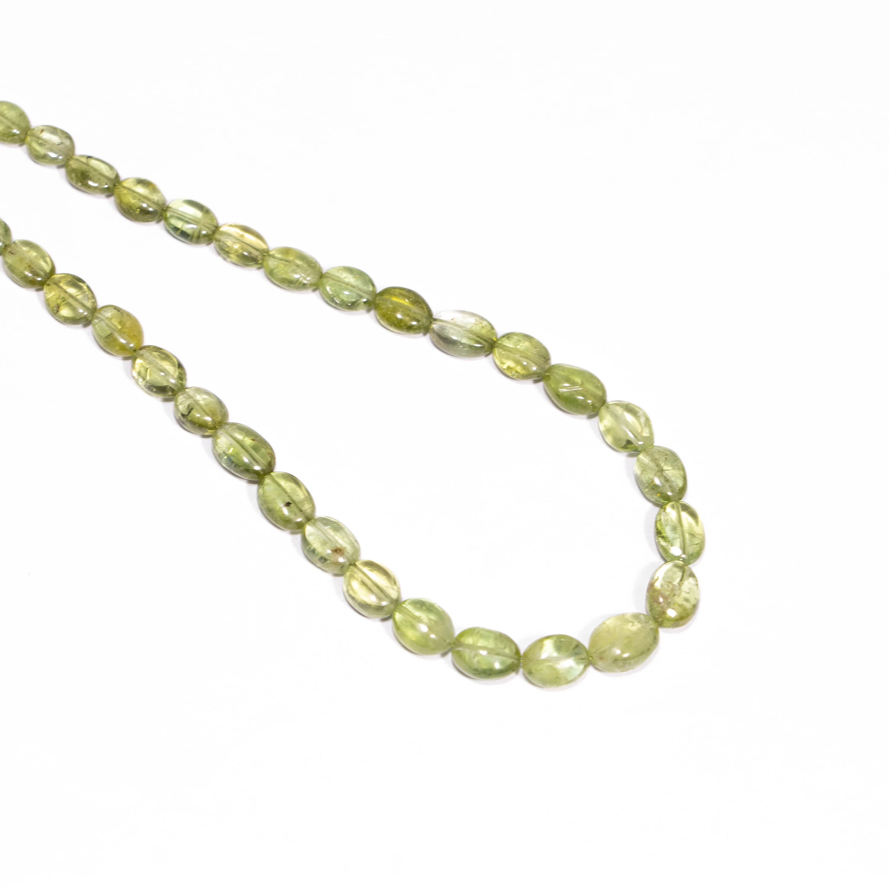 Natural Green Tourmaline Smooth Oval Gemstone Beads, SKU2426