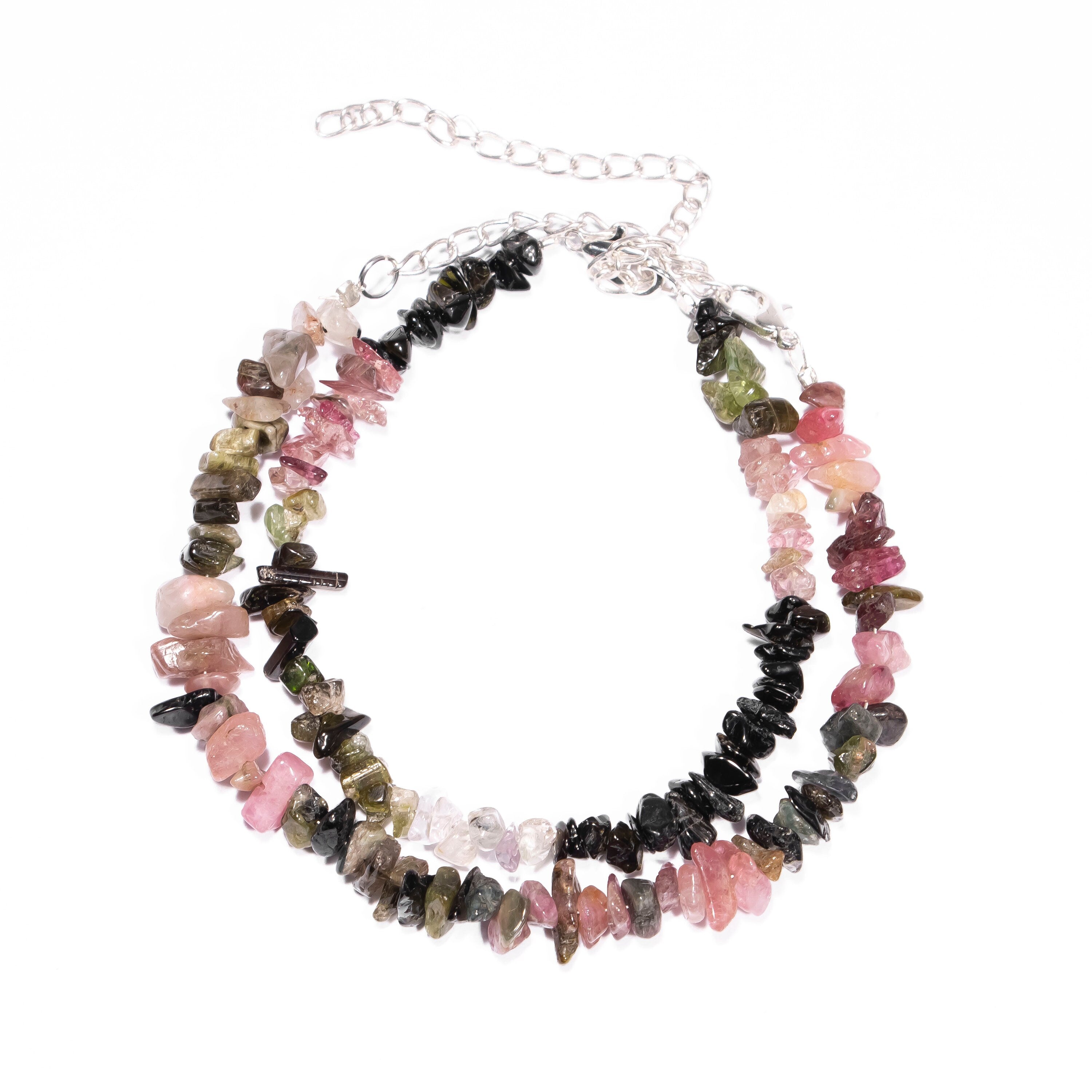 Multi Tourmaline Uncut Beads Bracelet, 4 mm - 6 mm, Tourmaline Uncut  Bracelet, SKU2448