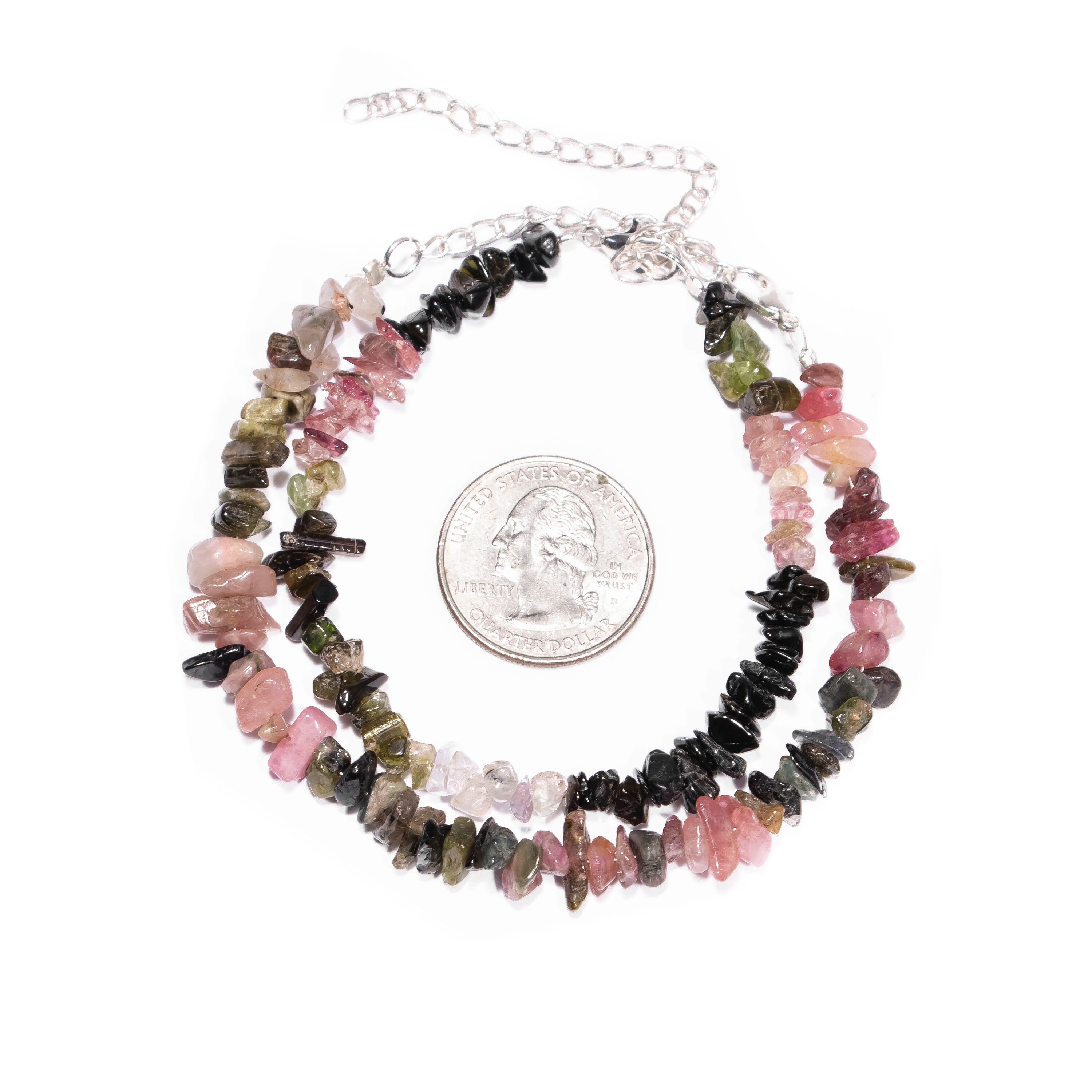 Multi Tourmaline Uncut Beads Bracelet, 4 mm - 6 mm, Tourmaline Uncut  Bracelet, SKU2448