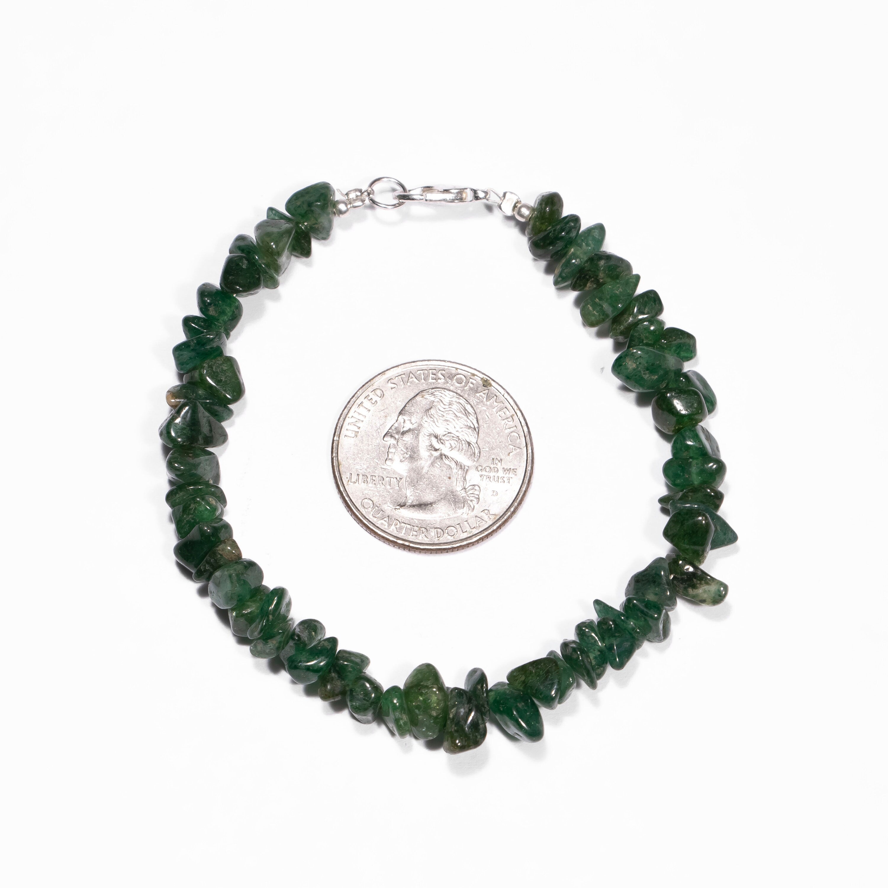 Green Aventurine Smooth Nuggets Bracelet, 4 mm to 6 mm, SKU2447