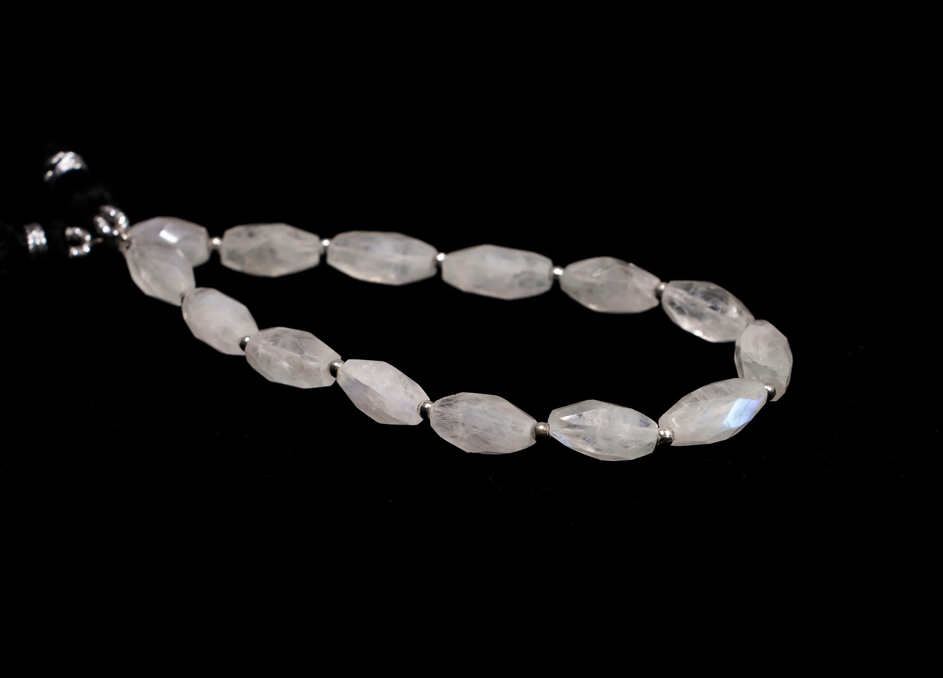 AA Quality Rainbow Moonstone Faceted Oval Beads Briolettes, Moonstone Straight Drill Beads, SKU2336