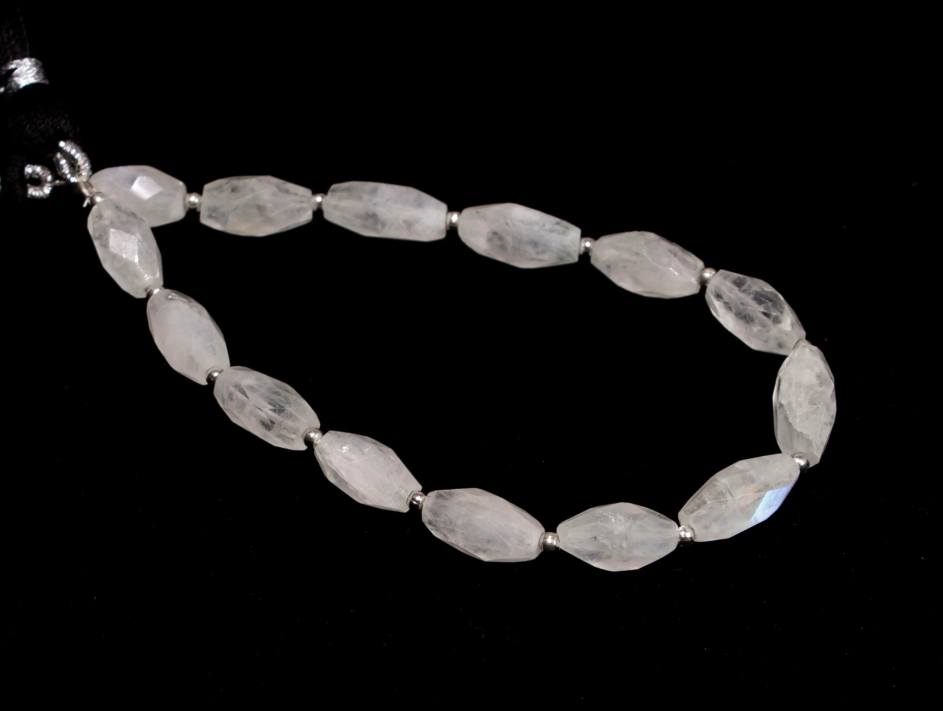 AA Quality Rainbow Moonstone Faceted Oval Beads Briolettes, Moonstone Straight Drill Beads, SKU2336