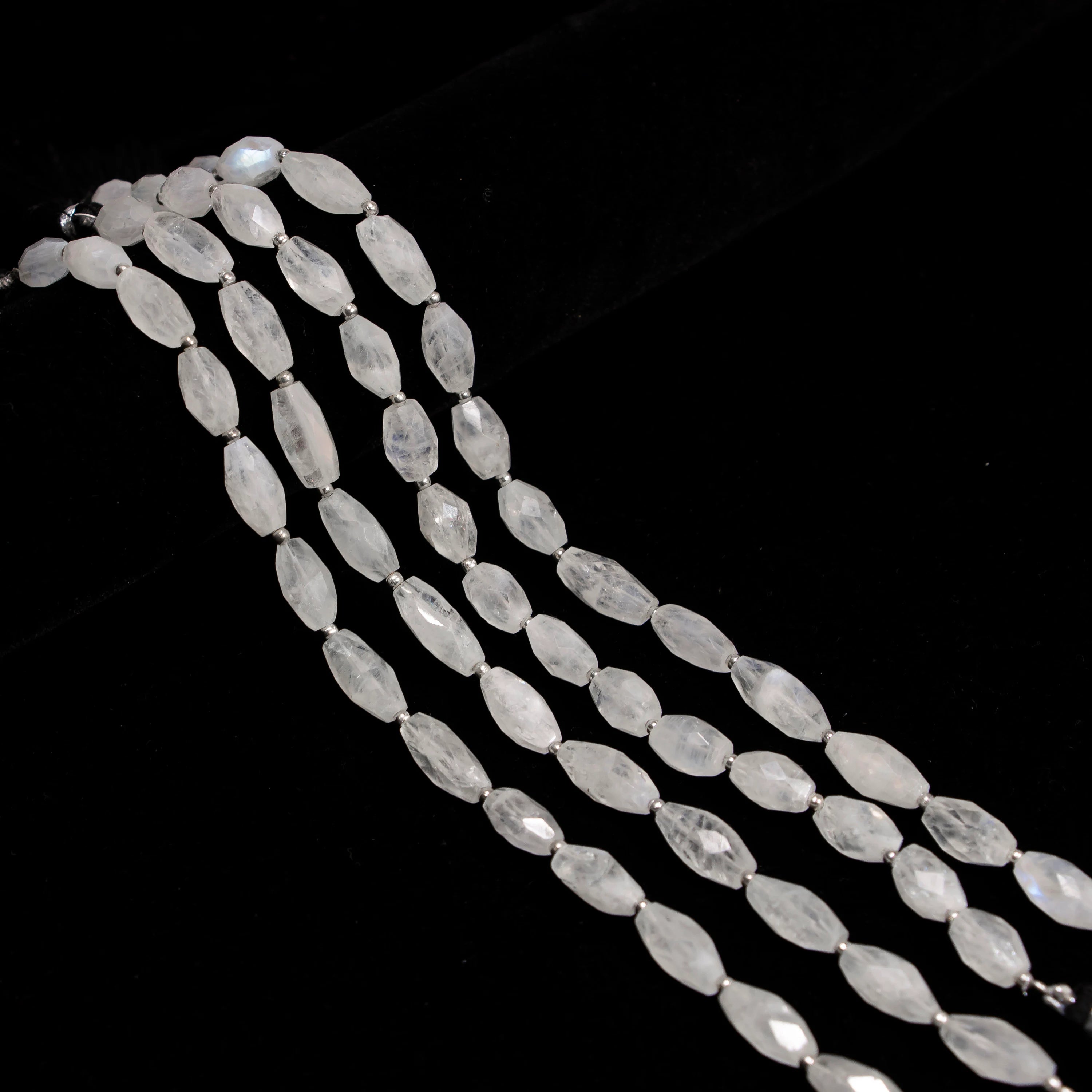 AA Quality Rainbow Moonstone Faceted Oval Beads Briolettes, Moonstone Straight Drill Beads, SKU2336