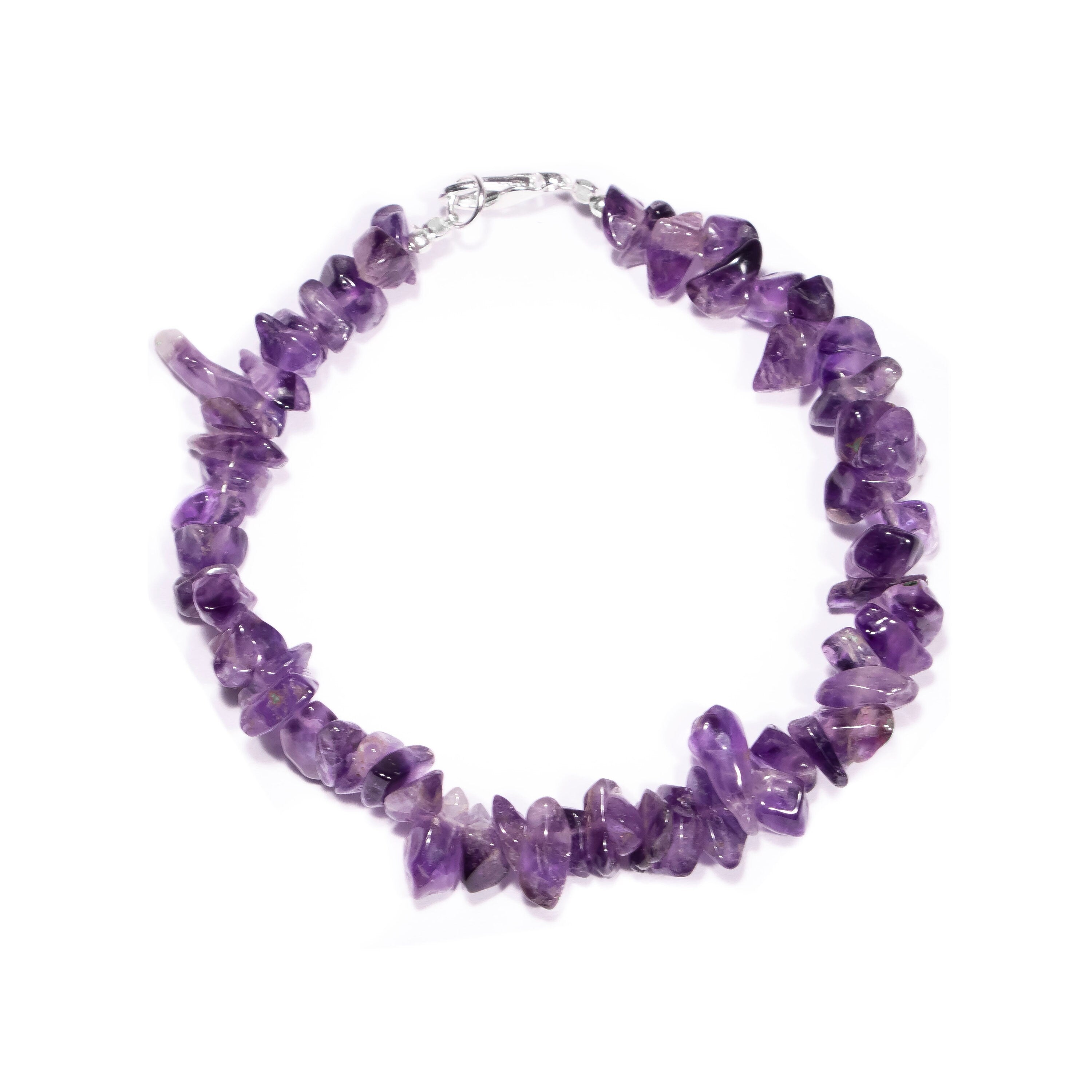 Amethyst Smooth Nuggets Beads Bracelet, 4 mm to 6 mm, SKU2446