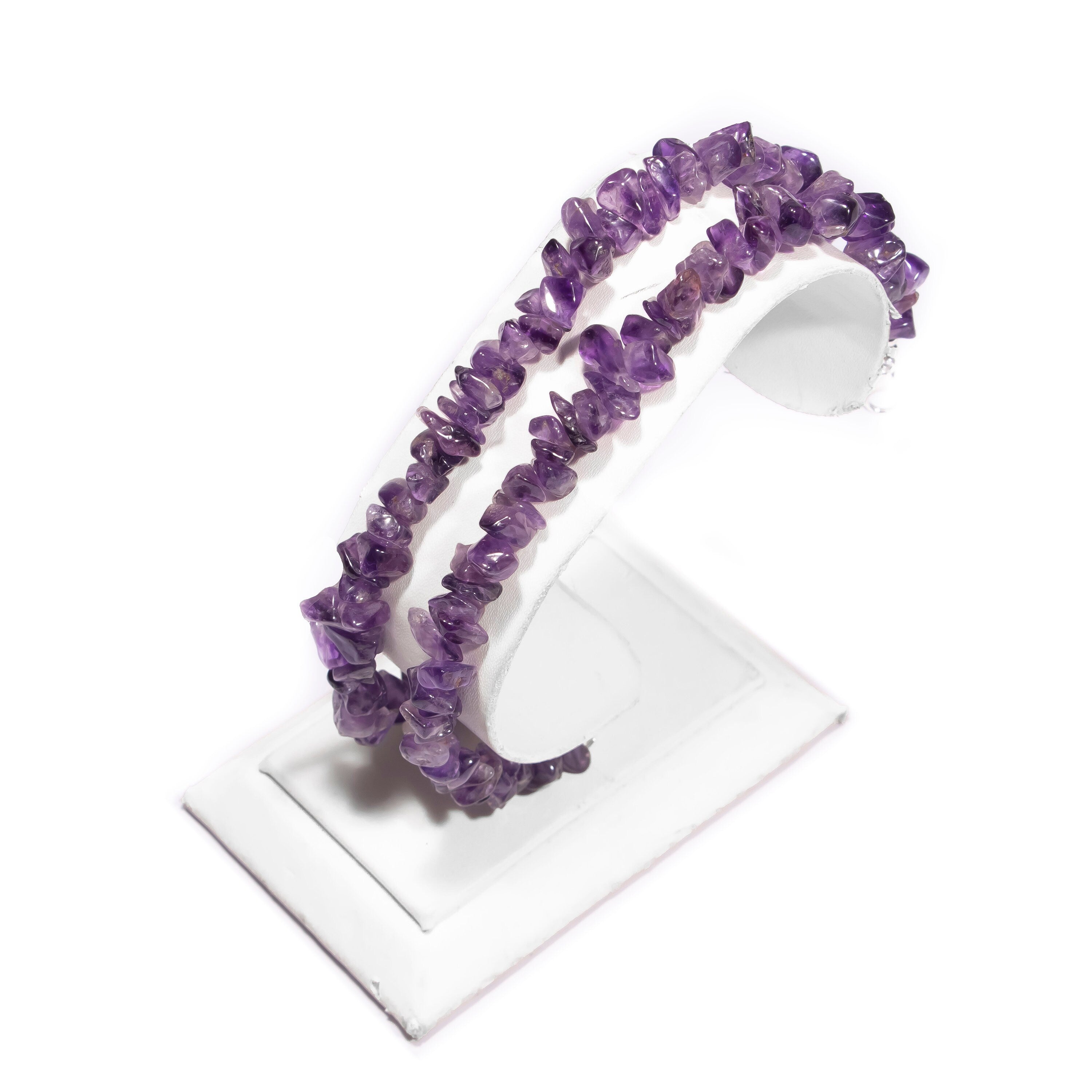 Amethyst Smooth Nuggets Beads Bracelet, 4 mm to 6 mm, SKU2446