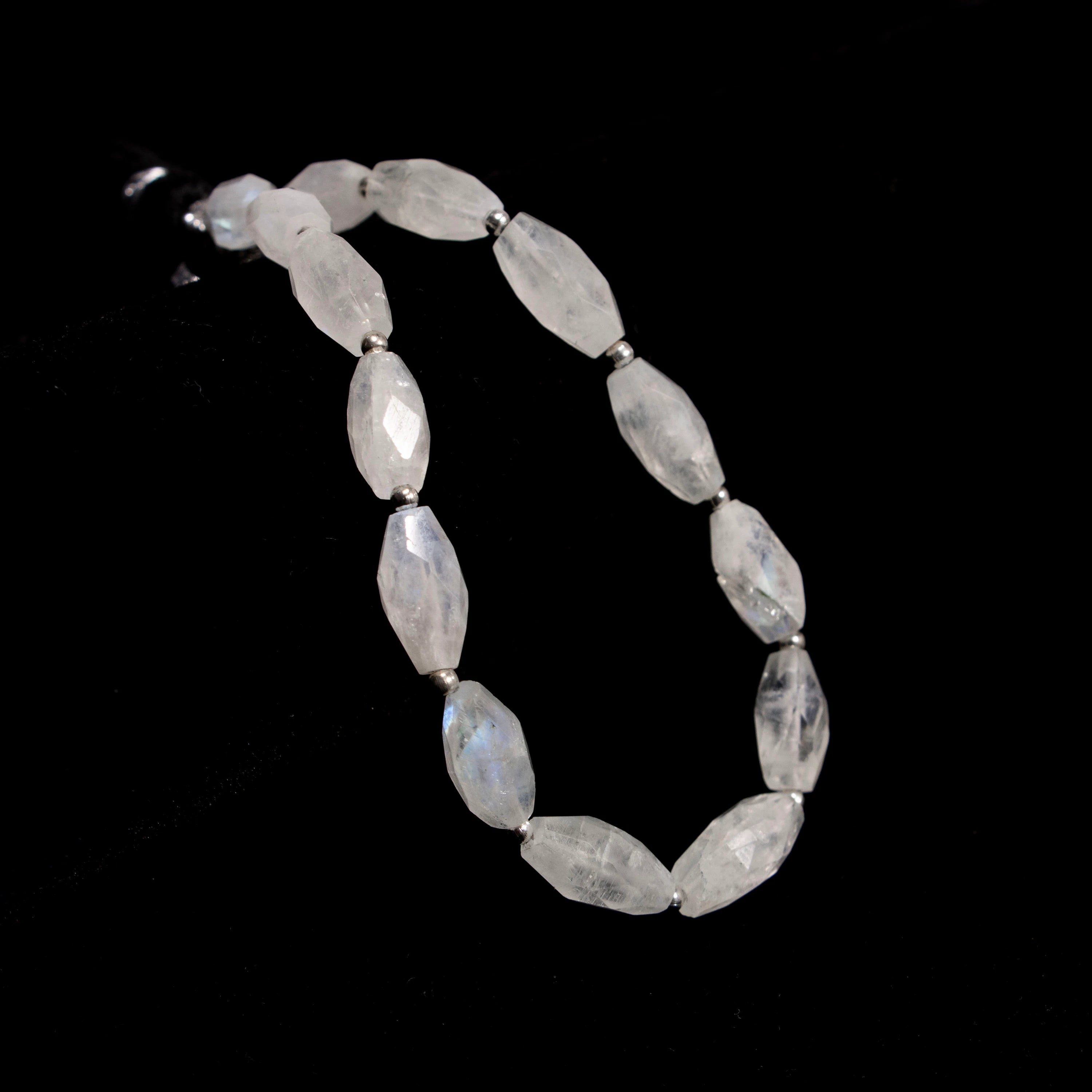AA Quality Rainbow Moonstone Faceted Oval Beads Briolettes, Moonstone Straight Drill Beads, SKU2336