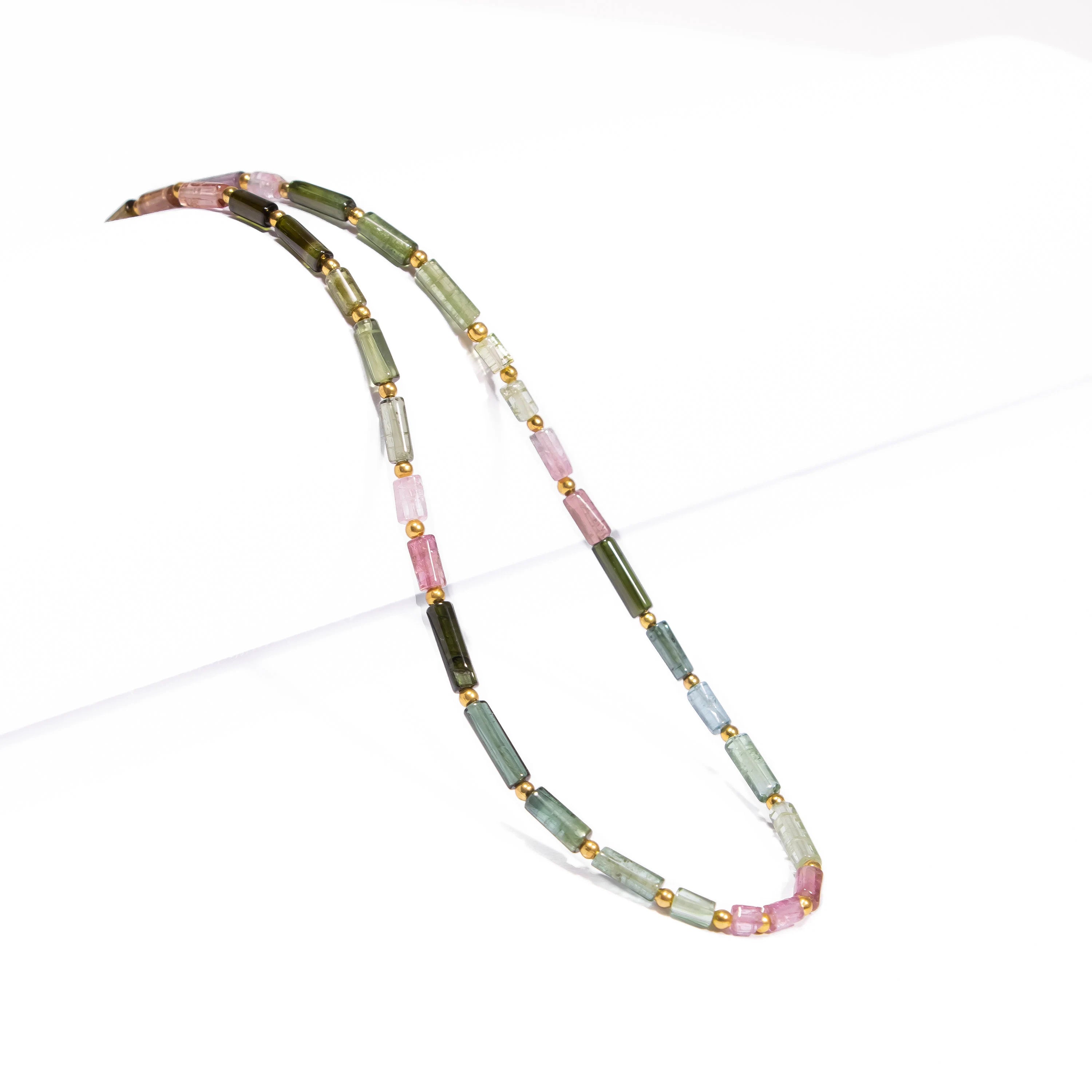 Natural Multi Tourmaline Smooth Pipe Shape Gemstone Beads, SKU2382