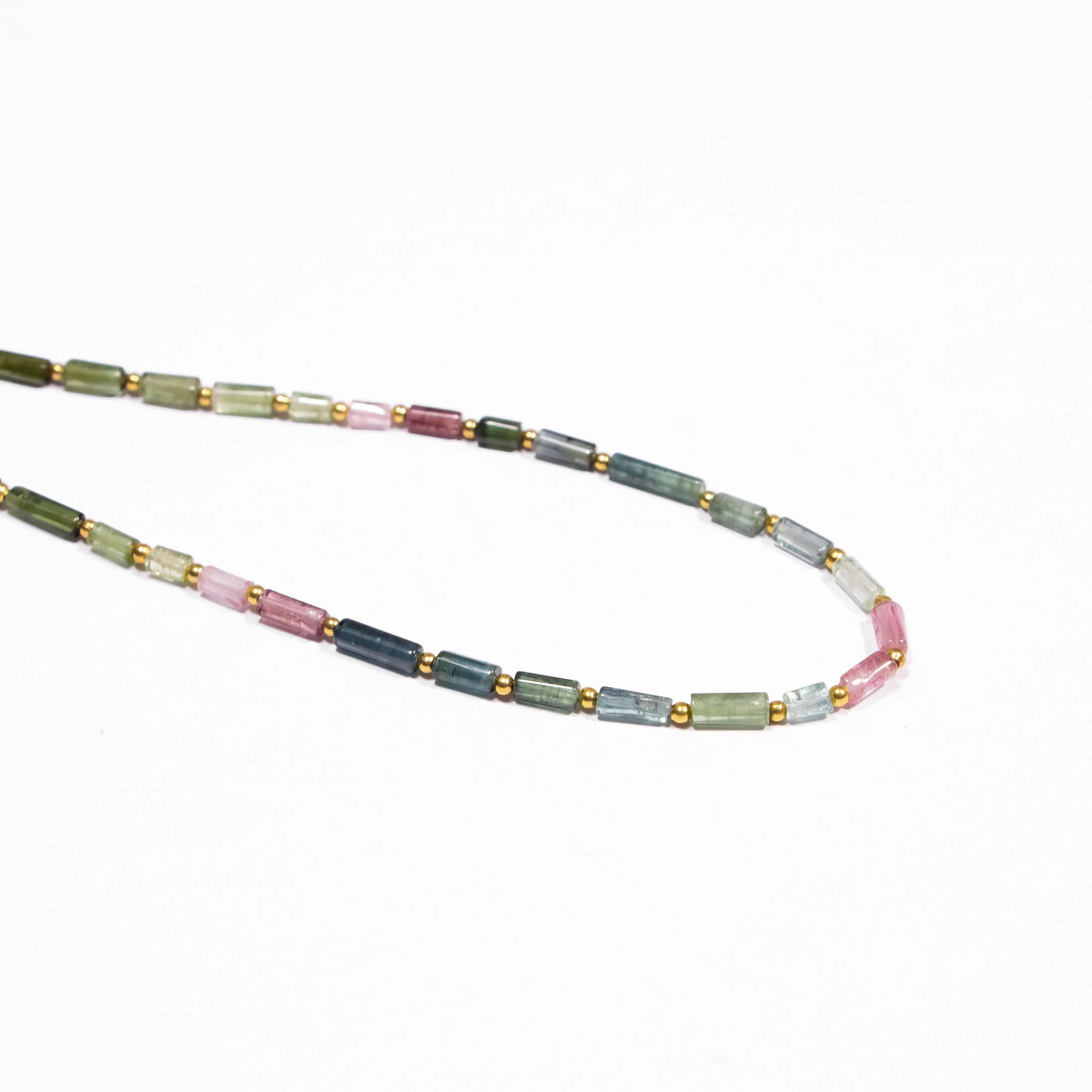 Natural Multi Tourmaline Smooth Pipe Shape Gemstone Beads, SKU2382