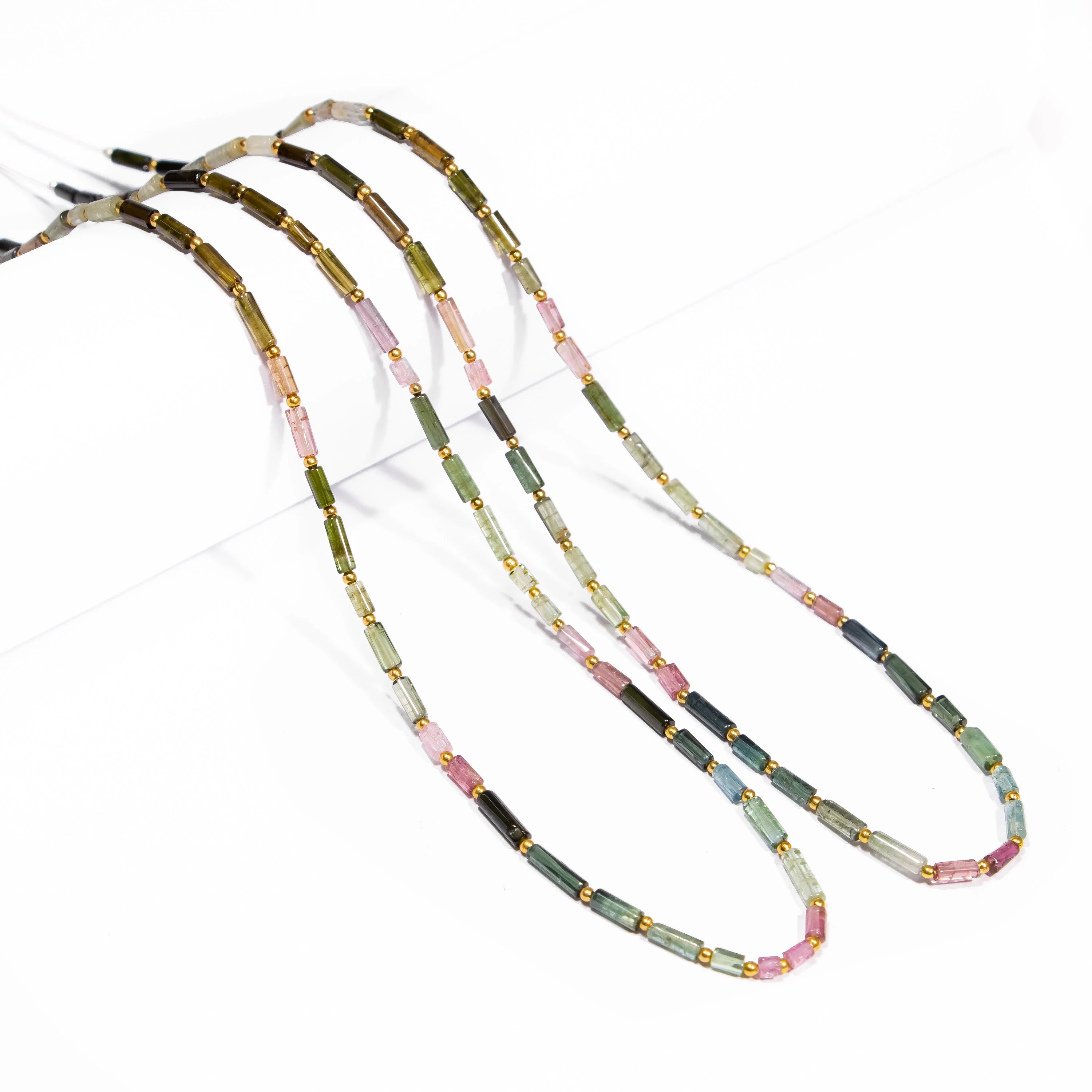 Natural Multi Tourmaline Smooth Pipe Shape Gemstone Beads, SKU2382